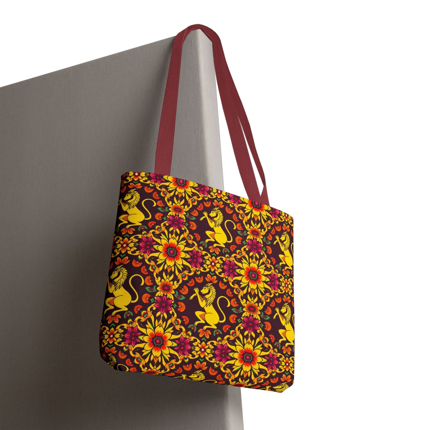 Tote Bag, (AOP), Virgo, Zodiac v5, Flower Pattern