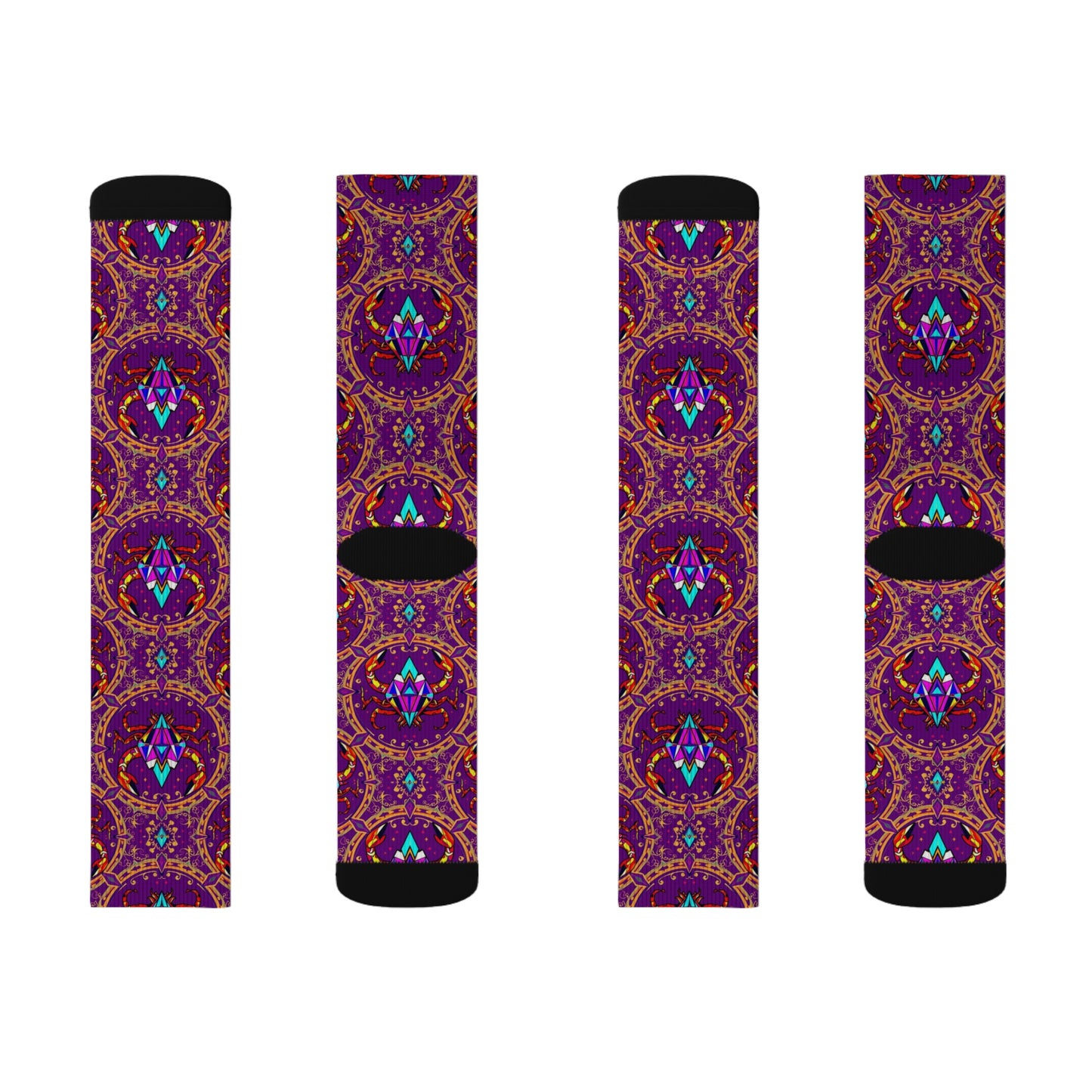 Sublimation Socks, Scorpio, Zodiac v3, Jewel Pattern
