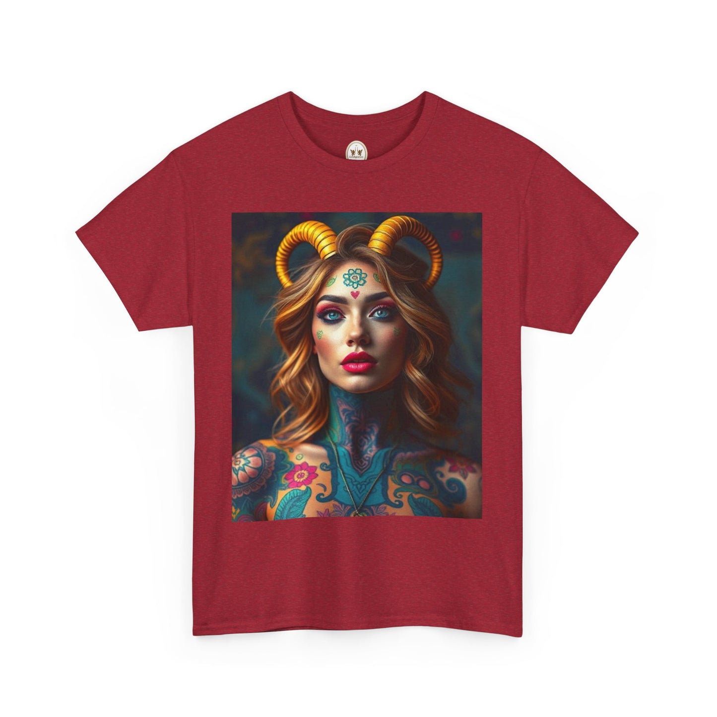 Unisex Heavy Cotton T-Shirt, Capricorn, Zodiac v1, Sexy Art