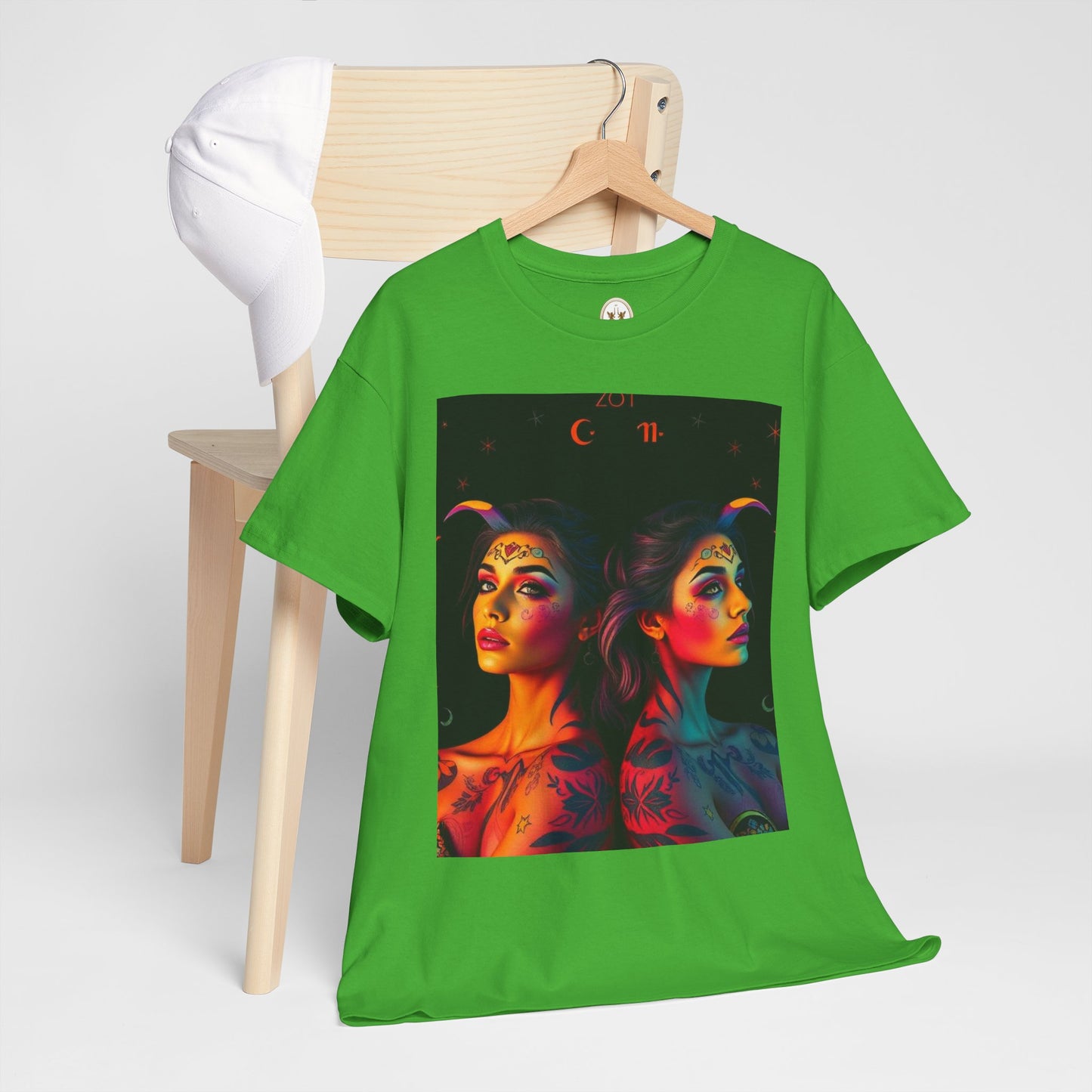 Unisex Heavy Cotton T-Shirt, Gemini, Zodiac, Sexy Art