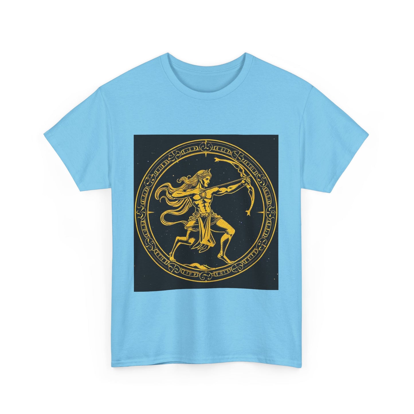 Unisex Heavy Cotton T-Shirt, Mythical Faun/Satyr, Sagittarius Zodiac Design