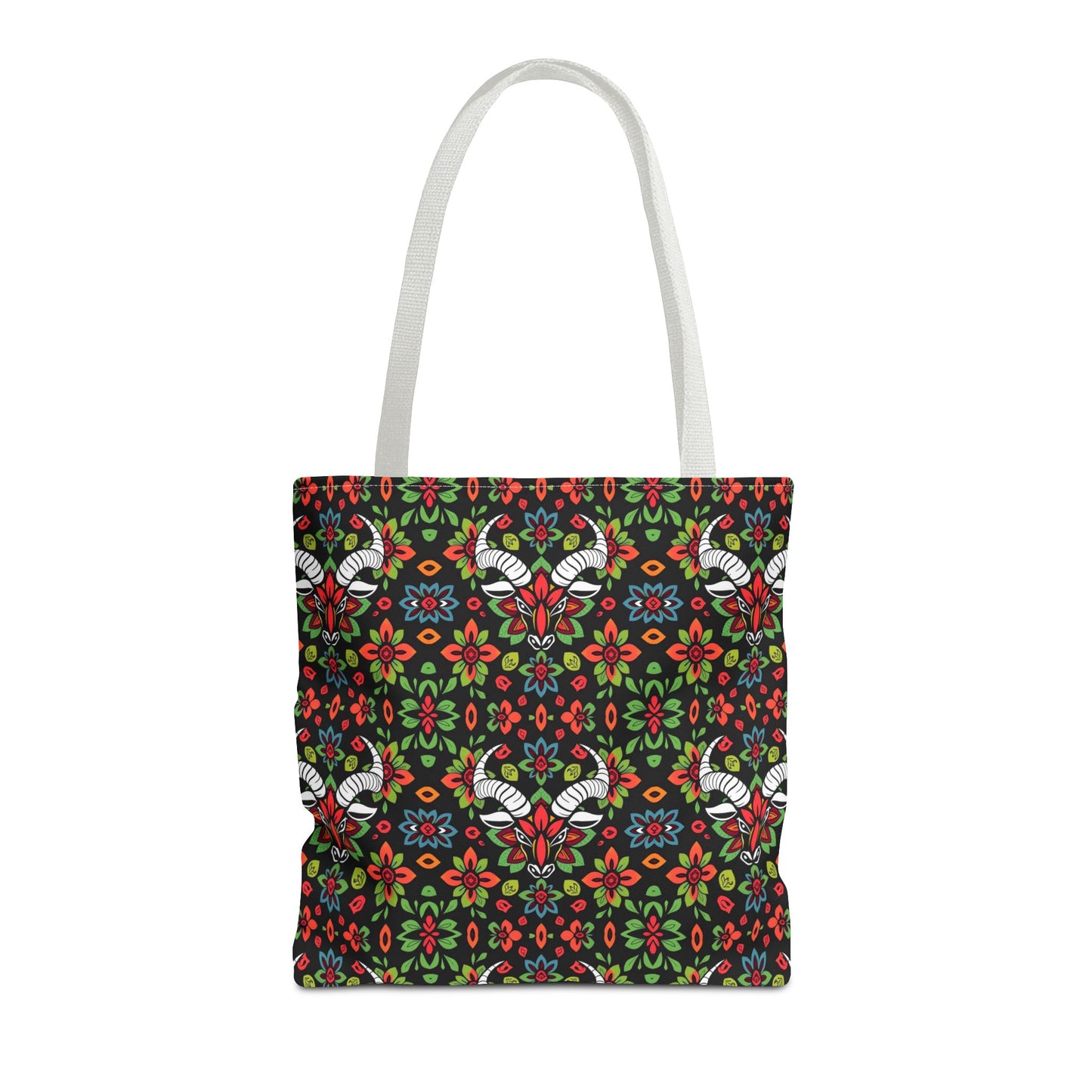Tote Bag (AOP), Taurus, Zodiac v1, Flower Pattern
