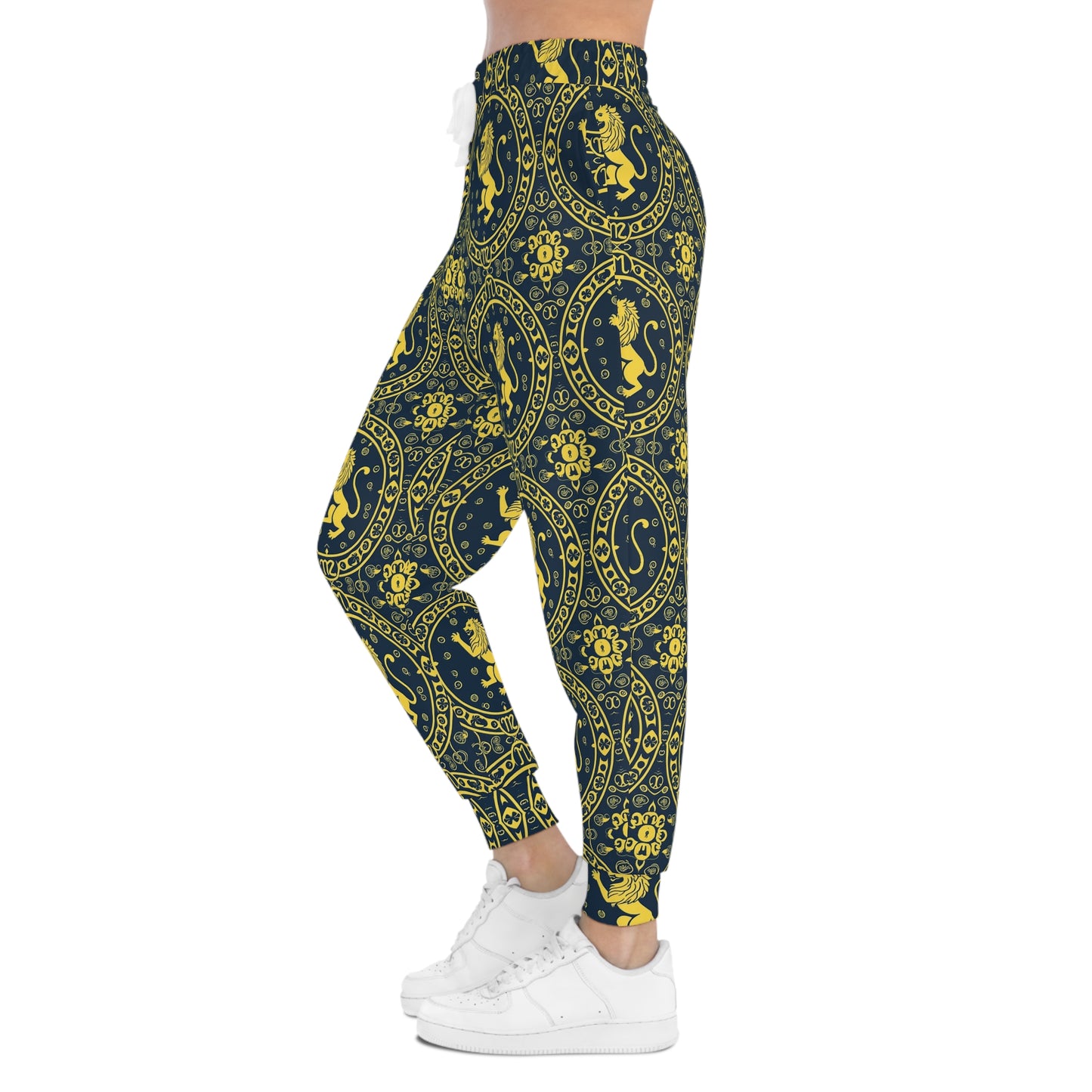 Athletic Joggers, Zodiac Design, Pattern, Leo, AOP