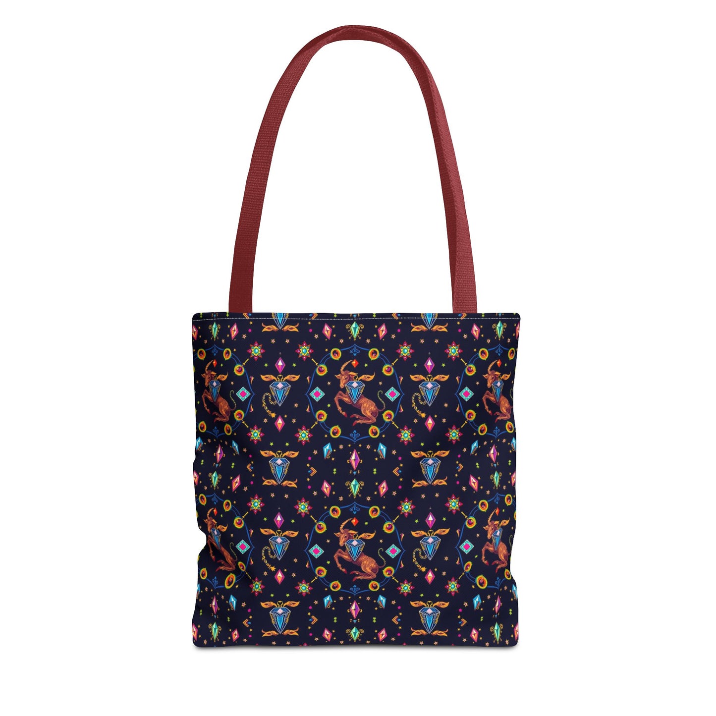 Tote Bag (AOP), Capricorn, Zodiac v1, Jewel Pattern