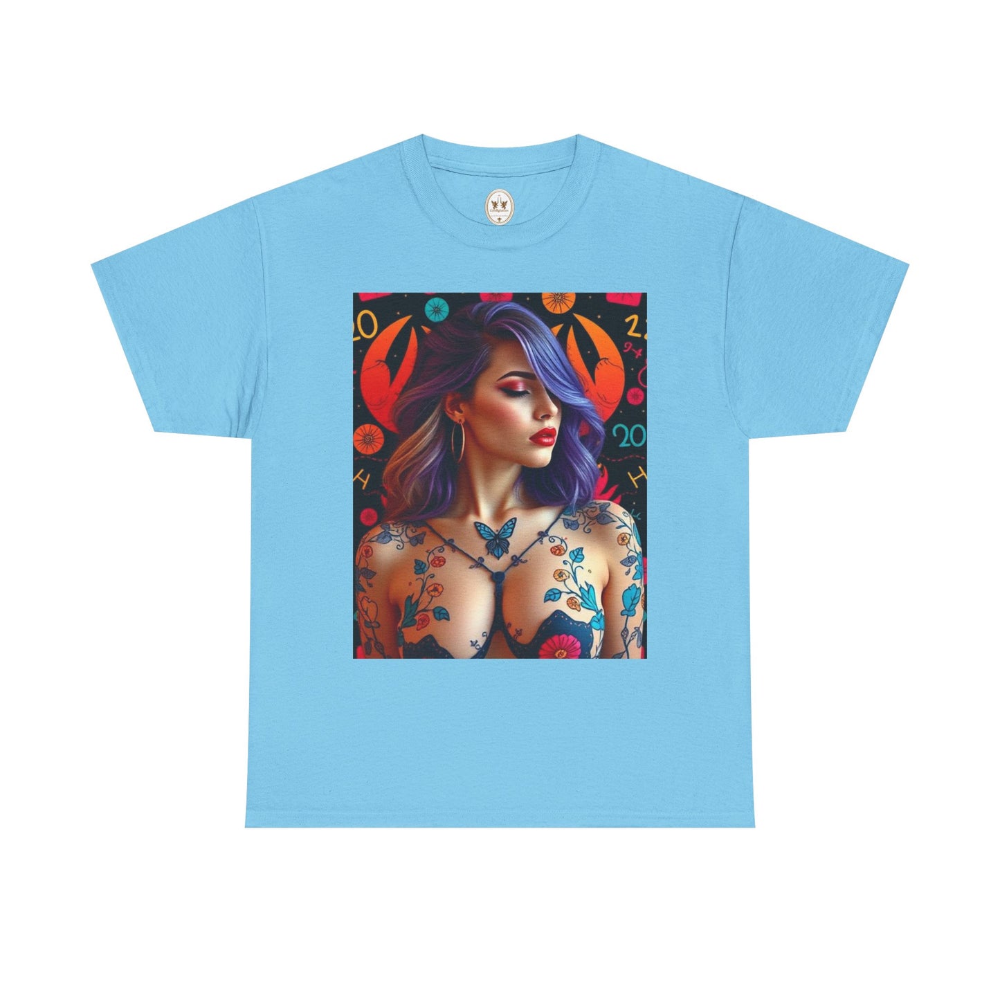 Unisex Heavy Cotton T-Shirt, Cancer, Zodiac, Sexy Art