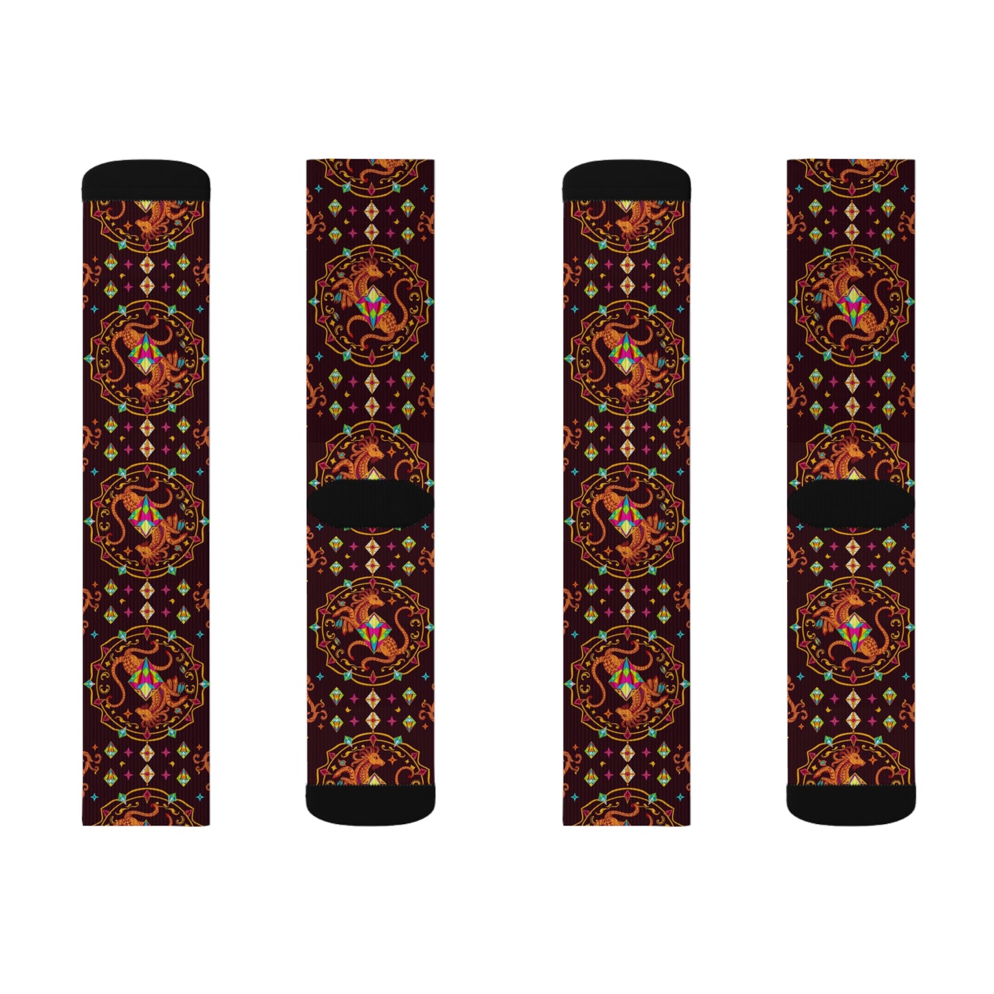 Sublimation Socks, Virgo, Zodiac v1, Jewel Pattern