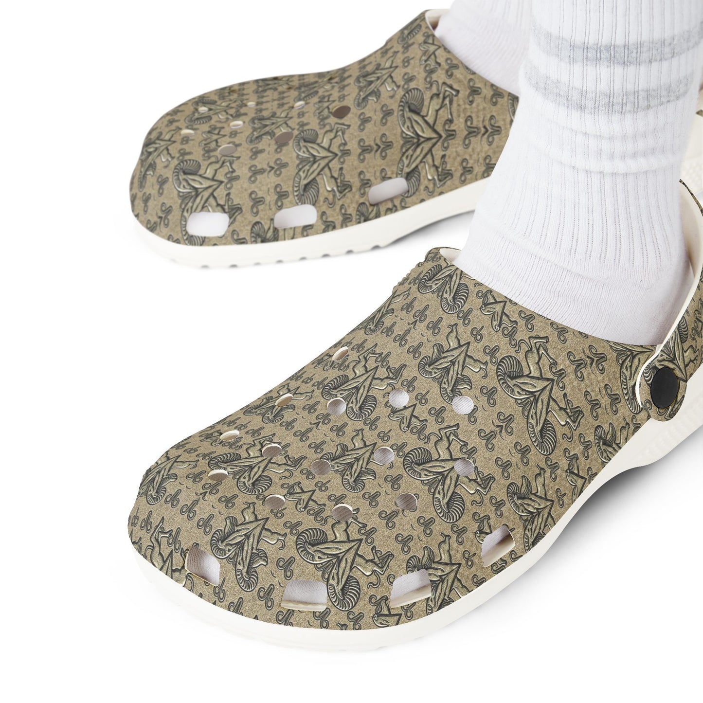 EVA Foam Rubber Shoes, (AOP), Aries, Zodiac, Pattern