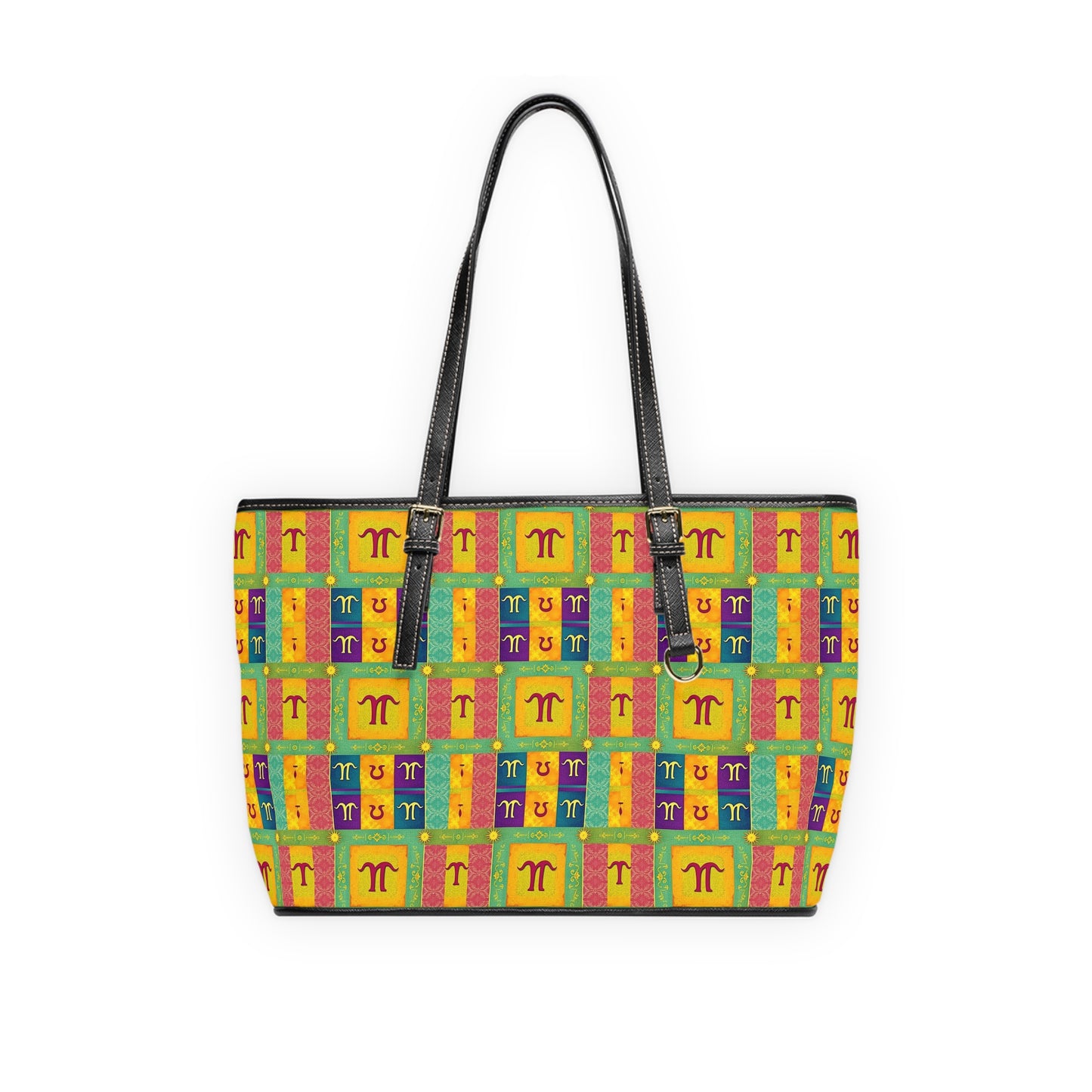 Leather Shoulder Bag, Aquarius, Zodiac, Shapes Pattern