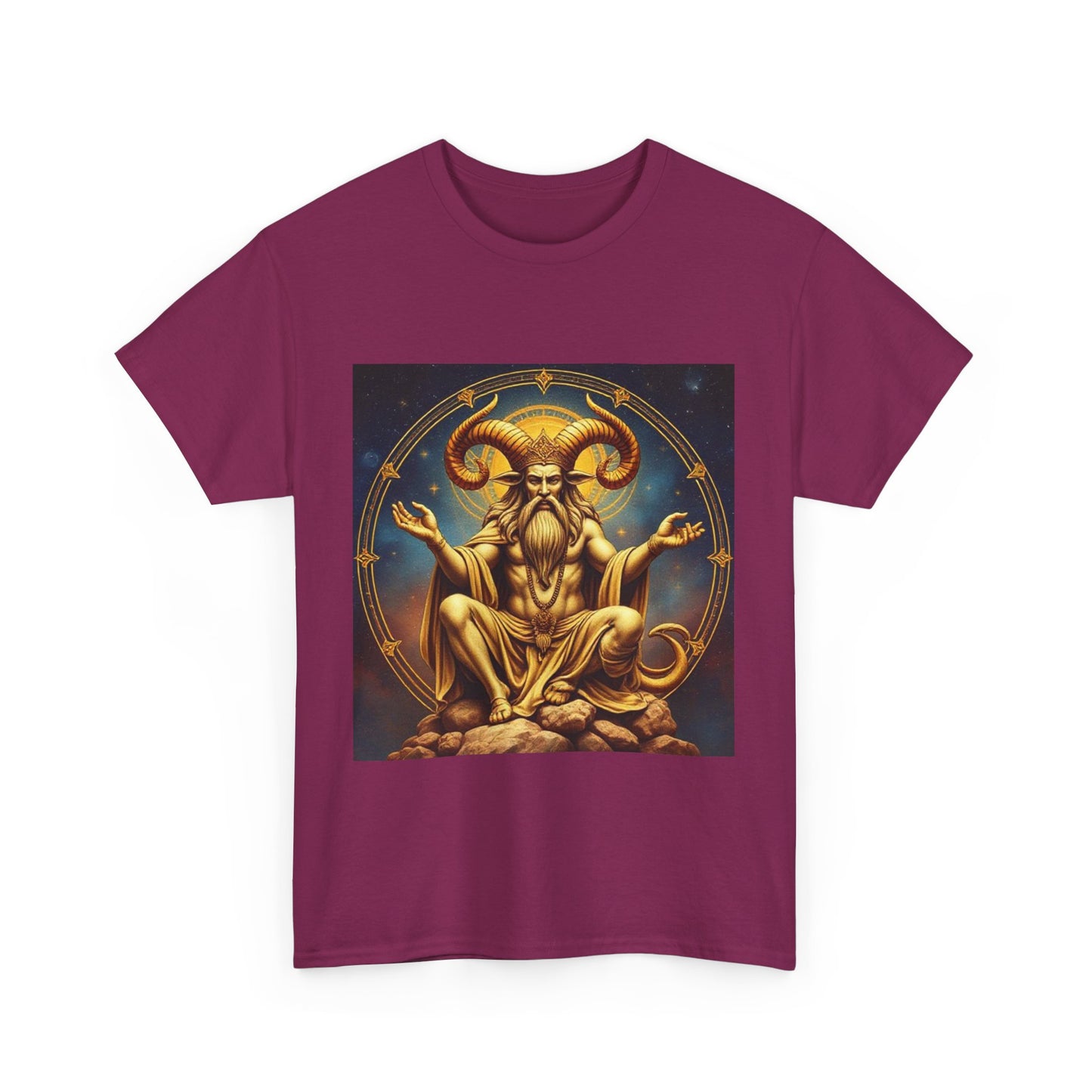 Unisex Heavy Cotton T-Shirt, On The Throne, Taurus Zodiac Design