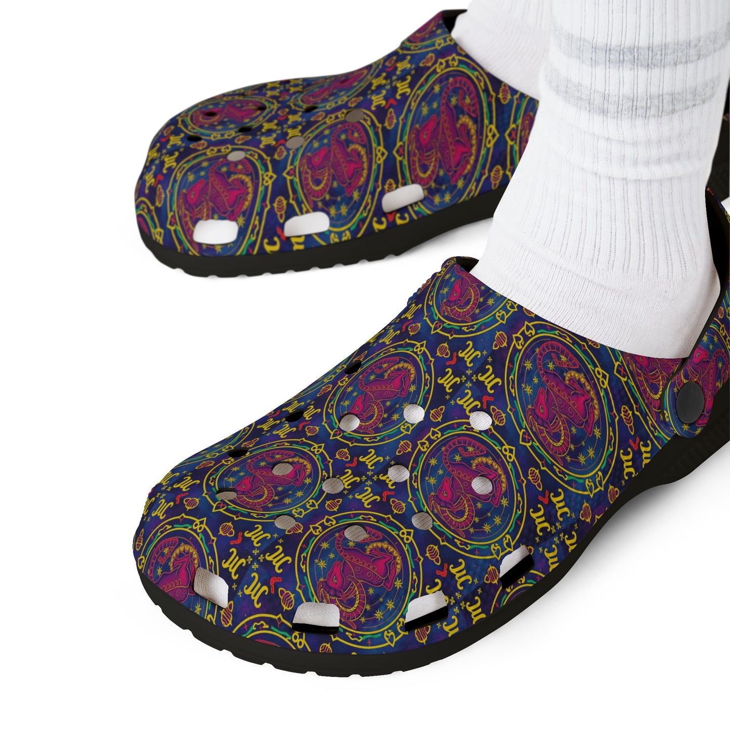 EVA Foam Rubber Shoes, (AOP), Capricorn, Zodiac, Pattern