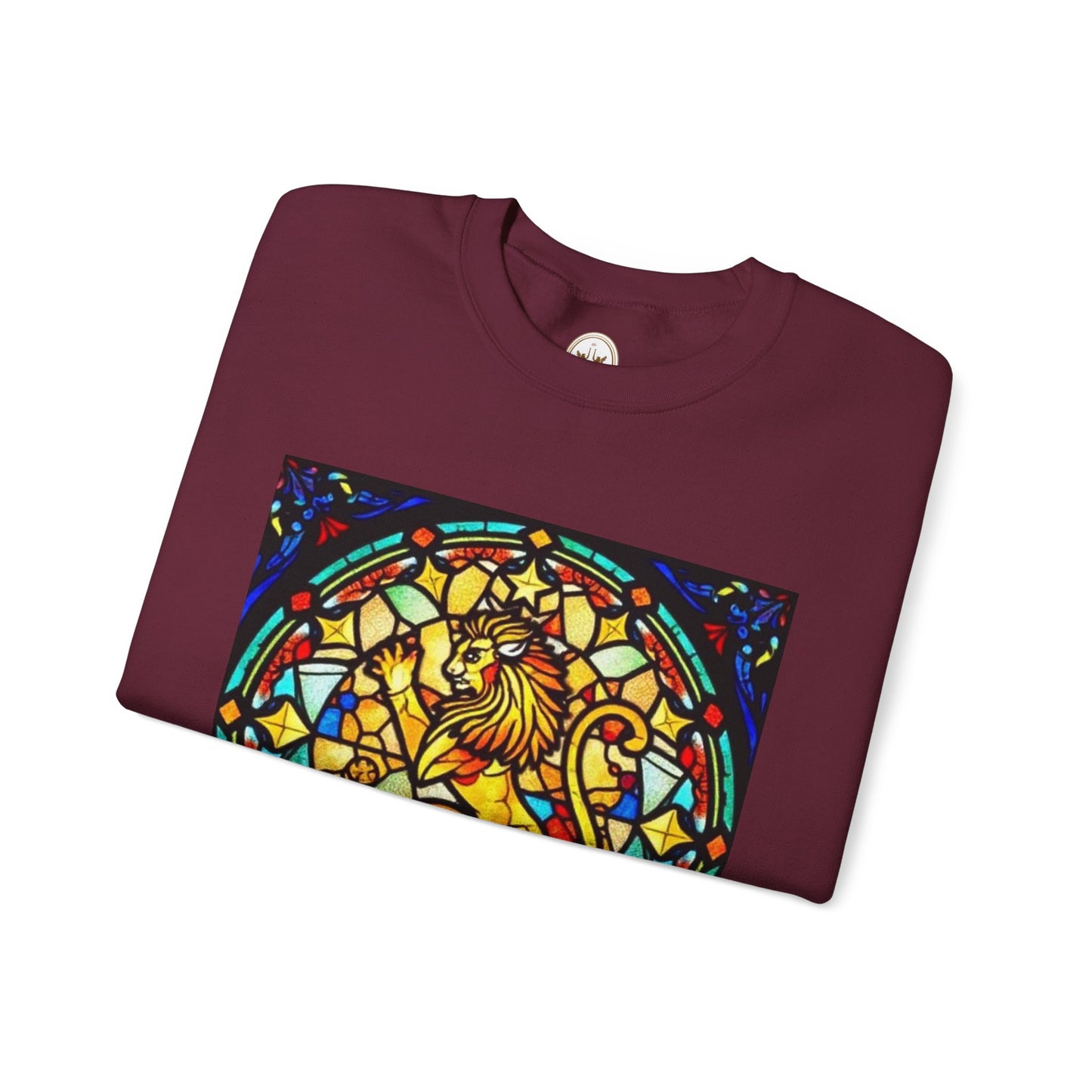 Unisex Heavy Blend™ Crewneck Sweatshirt, Glass 1, Leo Zodiac Design