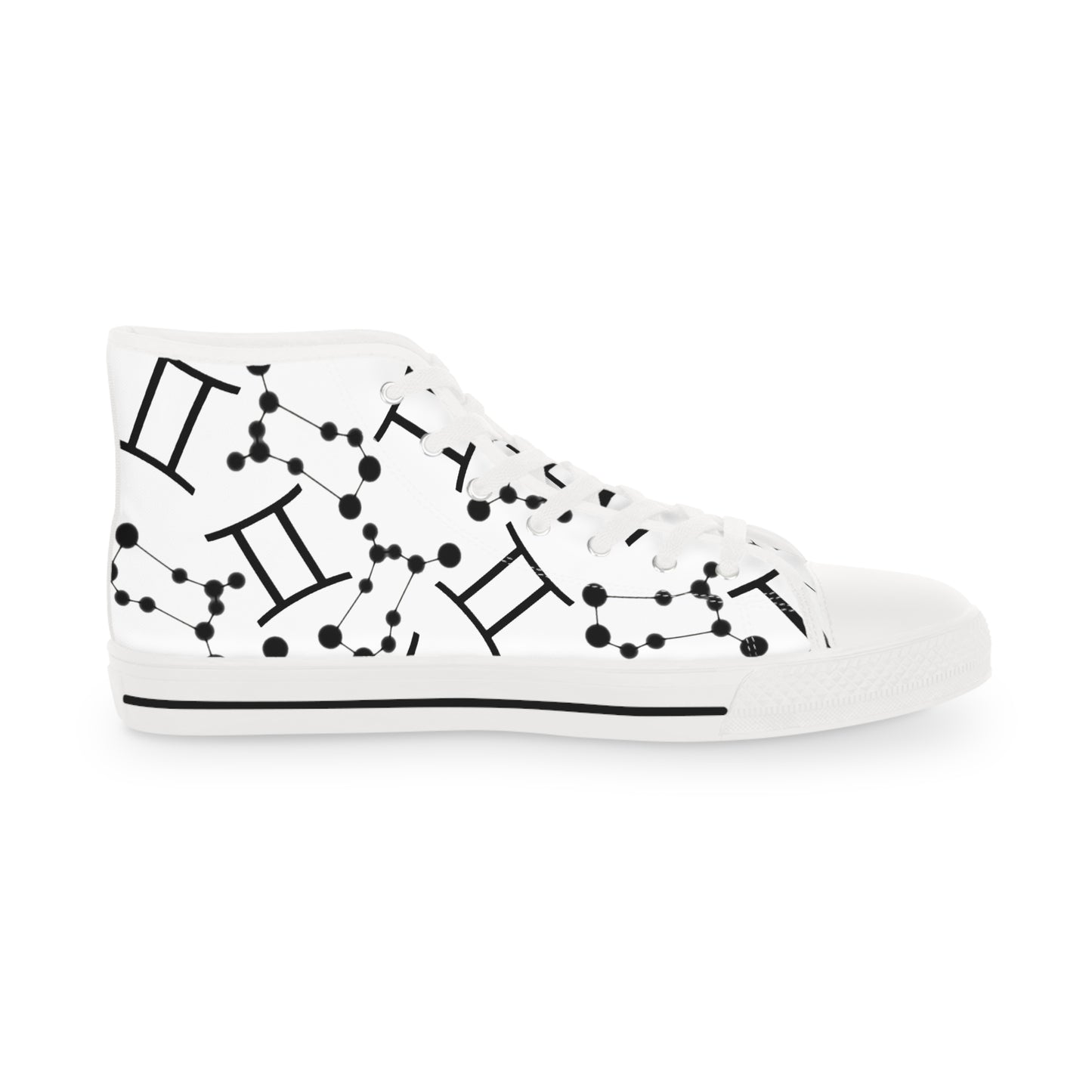 Men's High Top Sneakers, Breathable polyester canvas, Gemini Zodiac Design