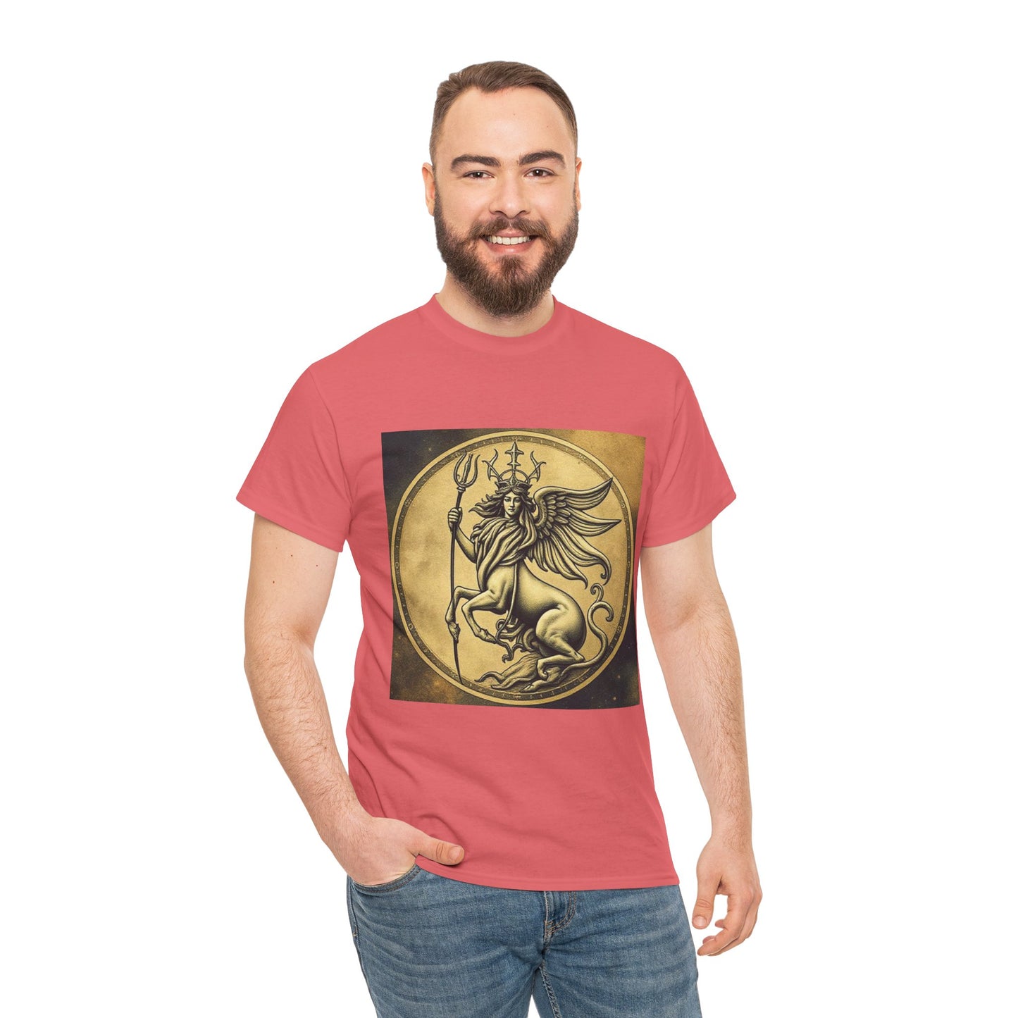 Unisex Heavy Cotton T-Shirt, Animal Angel v1, Virgo Zodiac Design