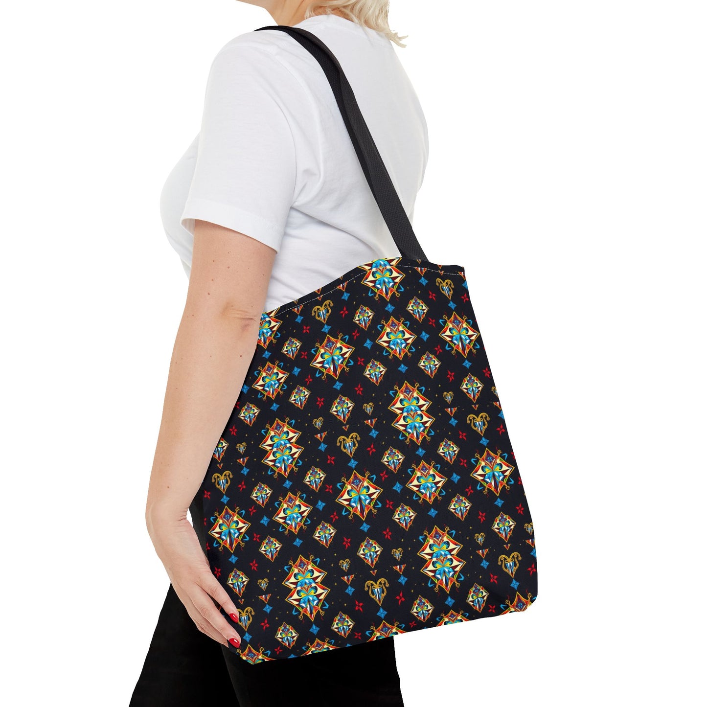 Tote Bag (AOP), Sagittarius, Zodiac v1, Jewel Pattern