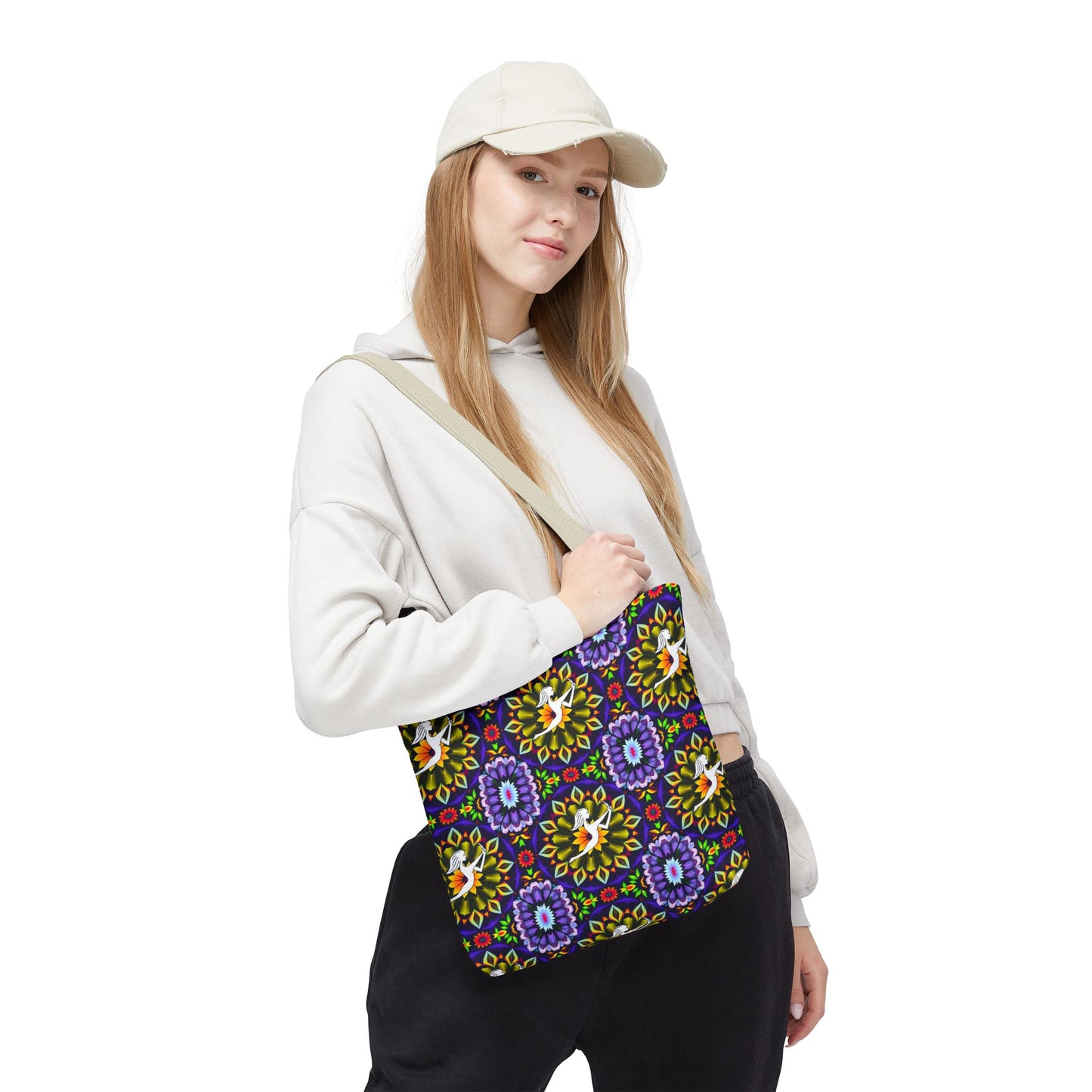 Tote Bag (AOP), Sagittarius, Zodiac v2, Flower Pattern
