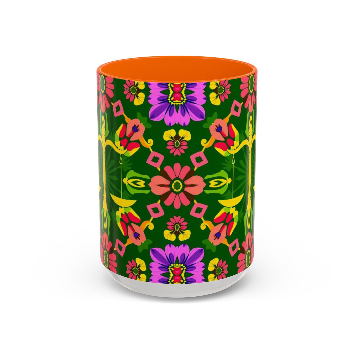 Accent Coffee Mug, Libra, Zodiac, Flower Pattern, (11, 15oz)
