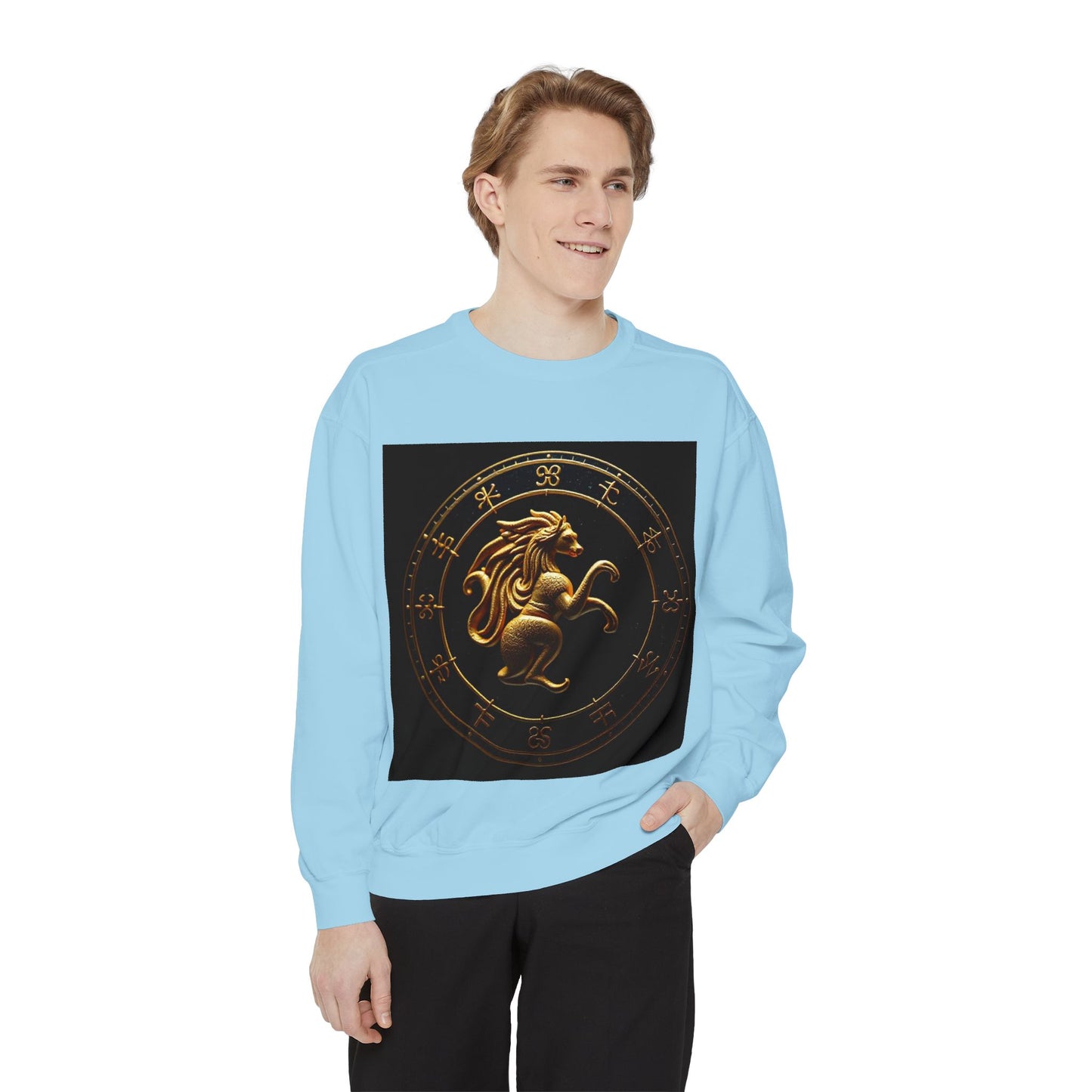 Garment-Dyed Sweatshirt, Unisex, Space Animal Design v1, Virgo