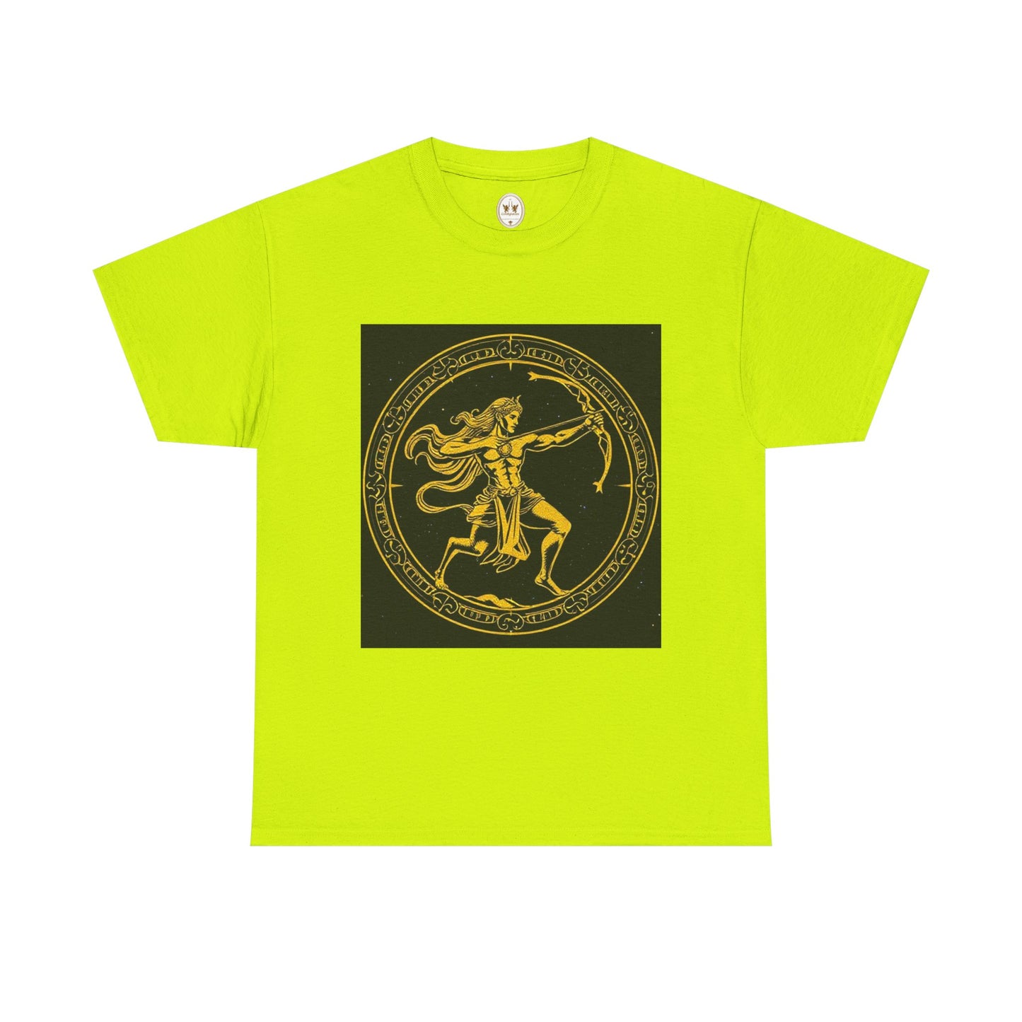 Unisex Heavy Cotton T-Shirt, Mythical Faun/Satyr v1, Sagittarius Zodiac Design