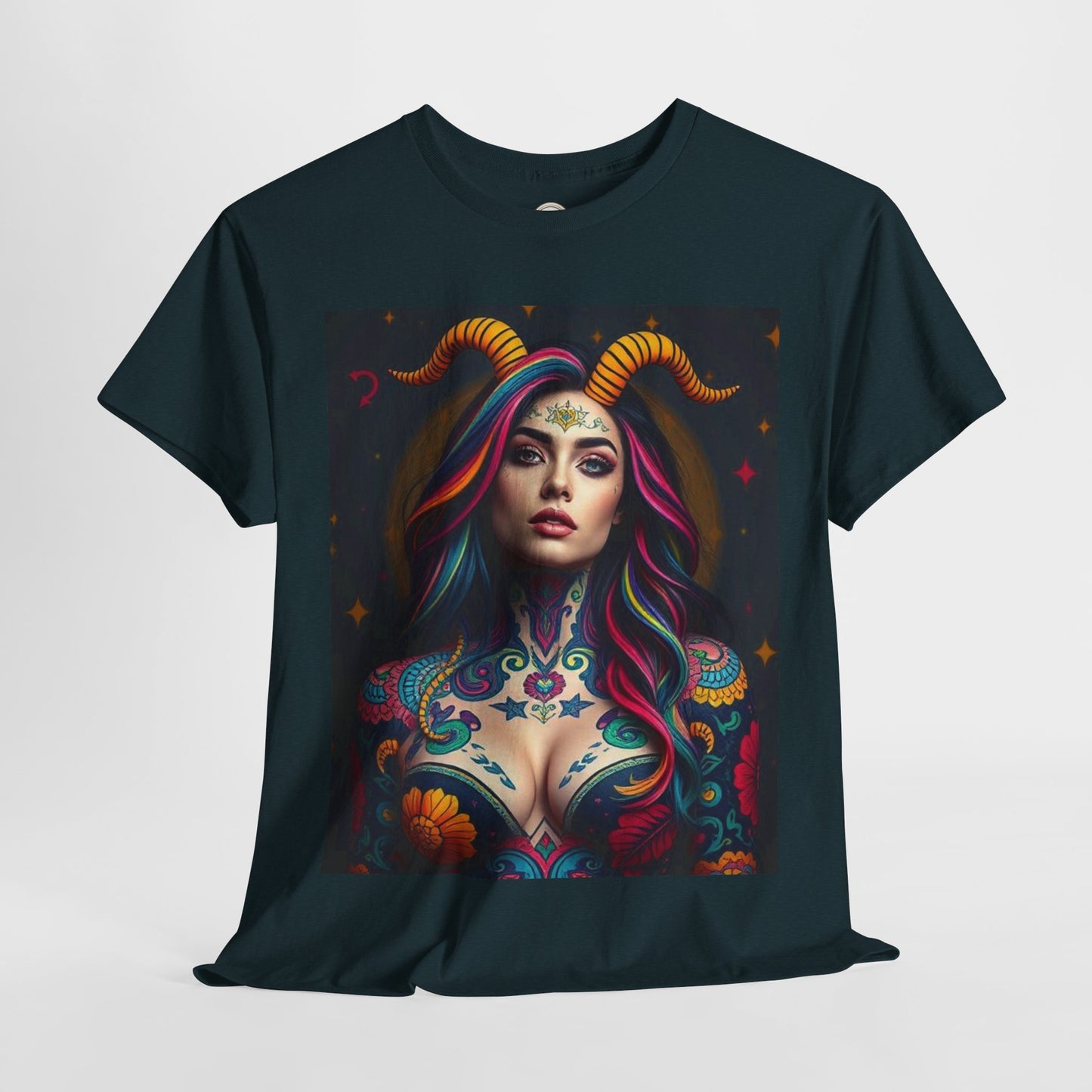 Unisex Heavy Cotton T-Shirt, Capricorn, Zodiac, Sexy Art