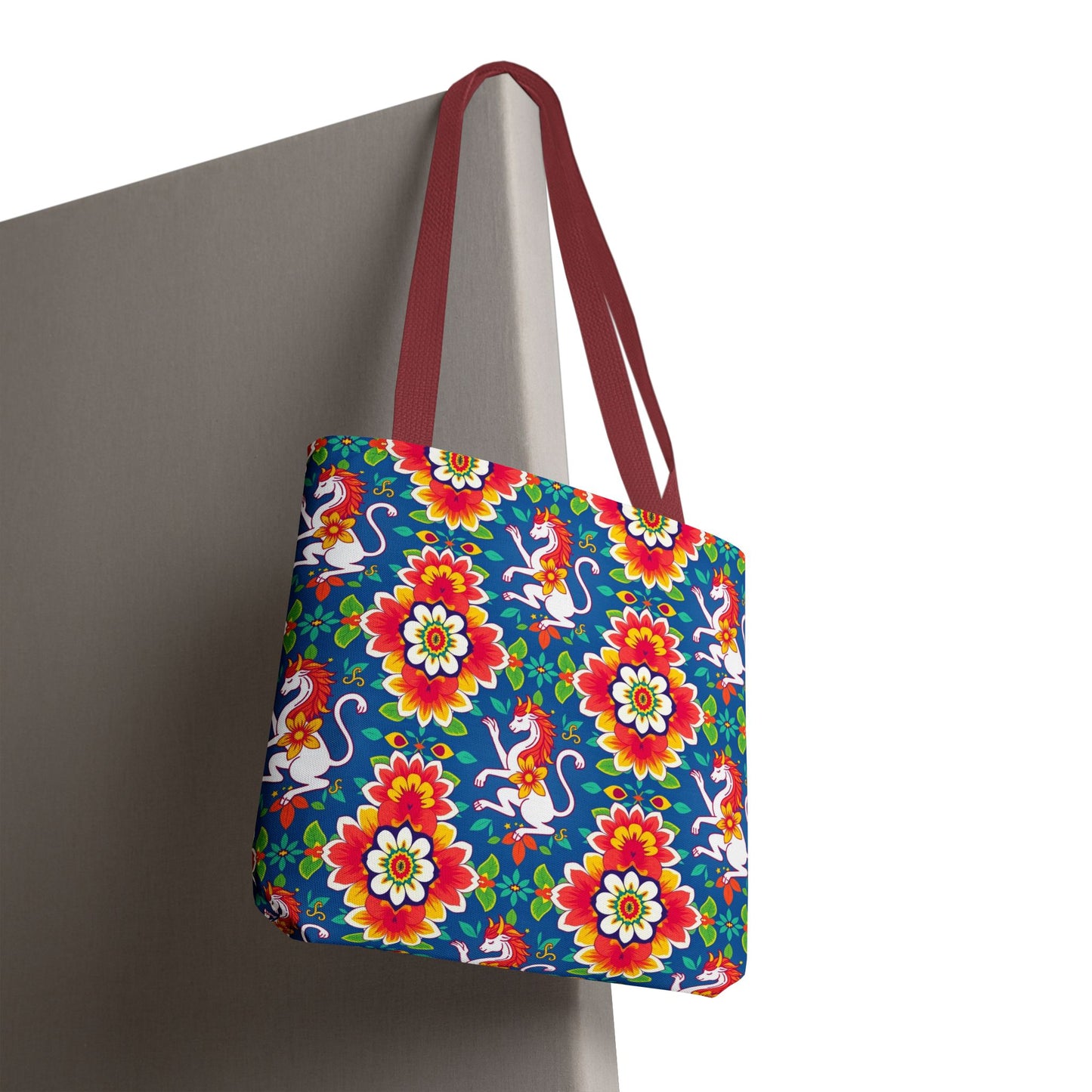 Tote Bag, (AOP), Virgo, Zodiac v2, Flower Pattern