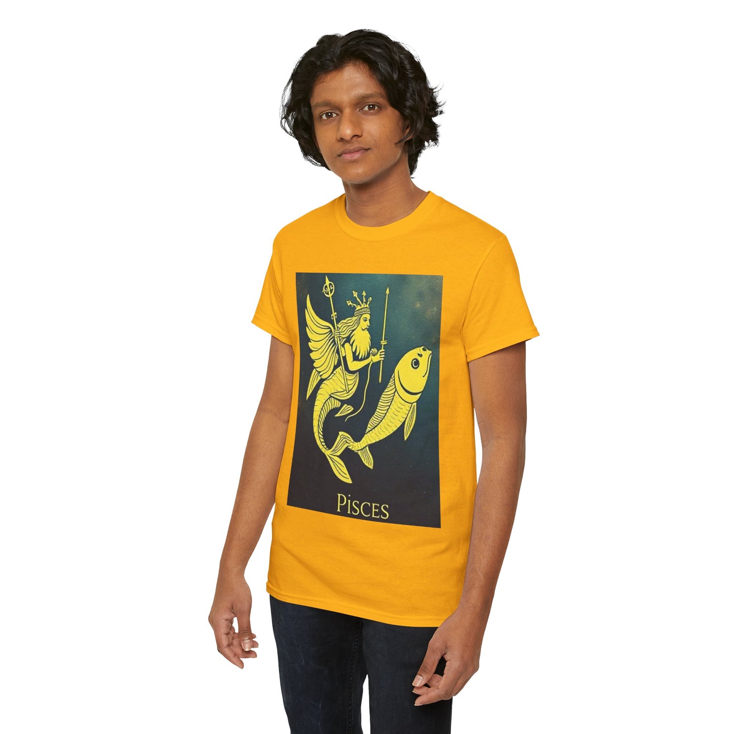 Unisex Heavy Cotton T-Shirt, Pisces Queen, Zodiac Design