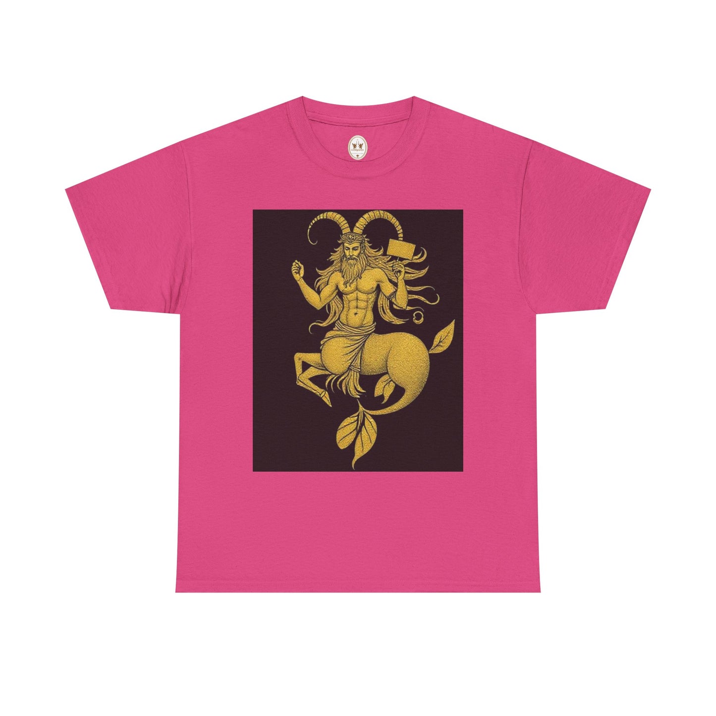 Unisex Heavy Cotton T-Shirt, Capricorn God, Zodiac Design