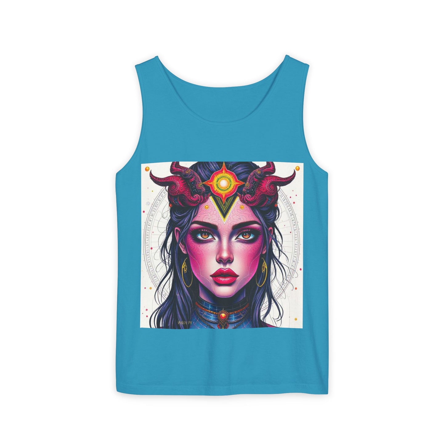 Unisex Garment-Dyed, Tank Top, Virgo Design, Pop Art, 100% US cotton