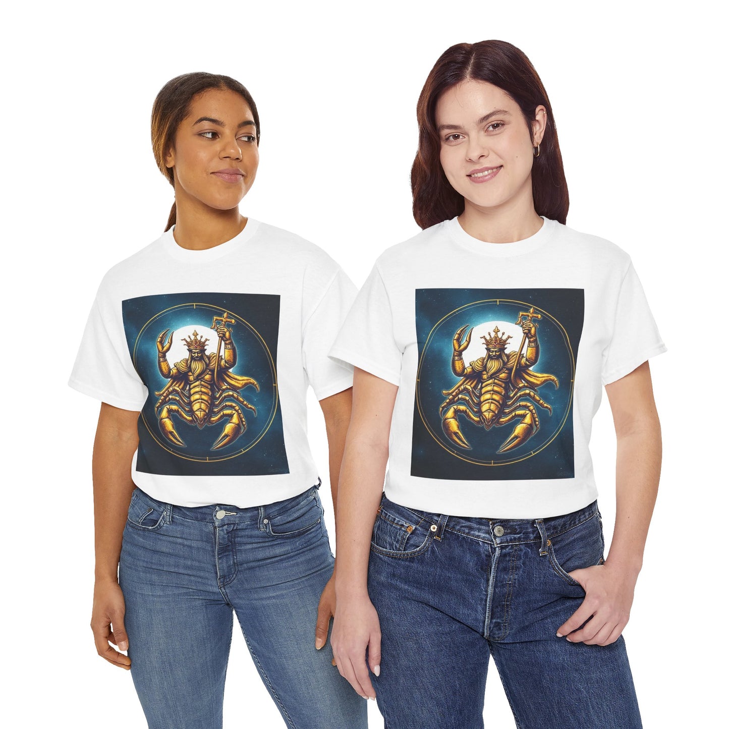 Unisex Heavy Cotton T-Shirt, Moon, Scorpio Zodiac Design