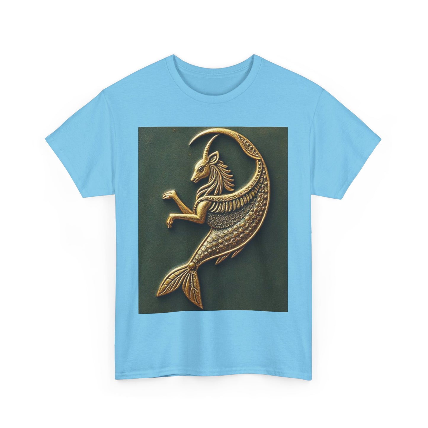 Unisex Heavy Cotton T-Shirt, Capricorn Animal v1, Symbol, Zodiac Design