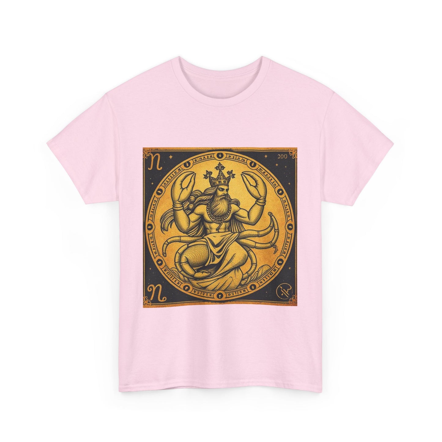 Unisex Heavy Cotton T-Shirt, Crab King, Cancer Zodiac Design