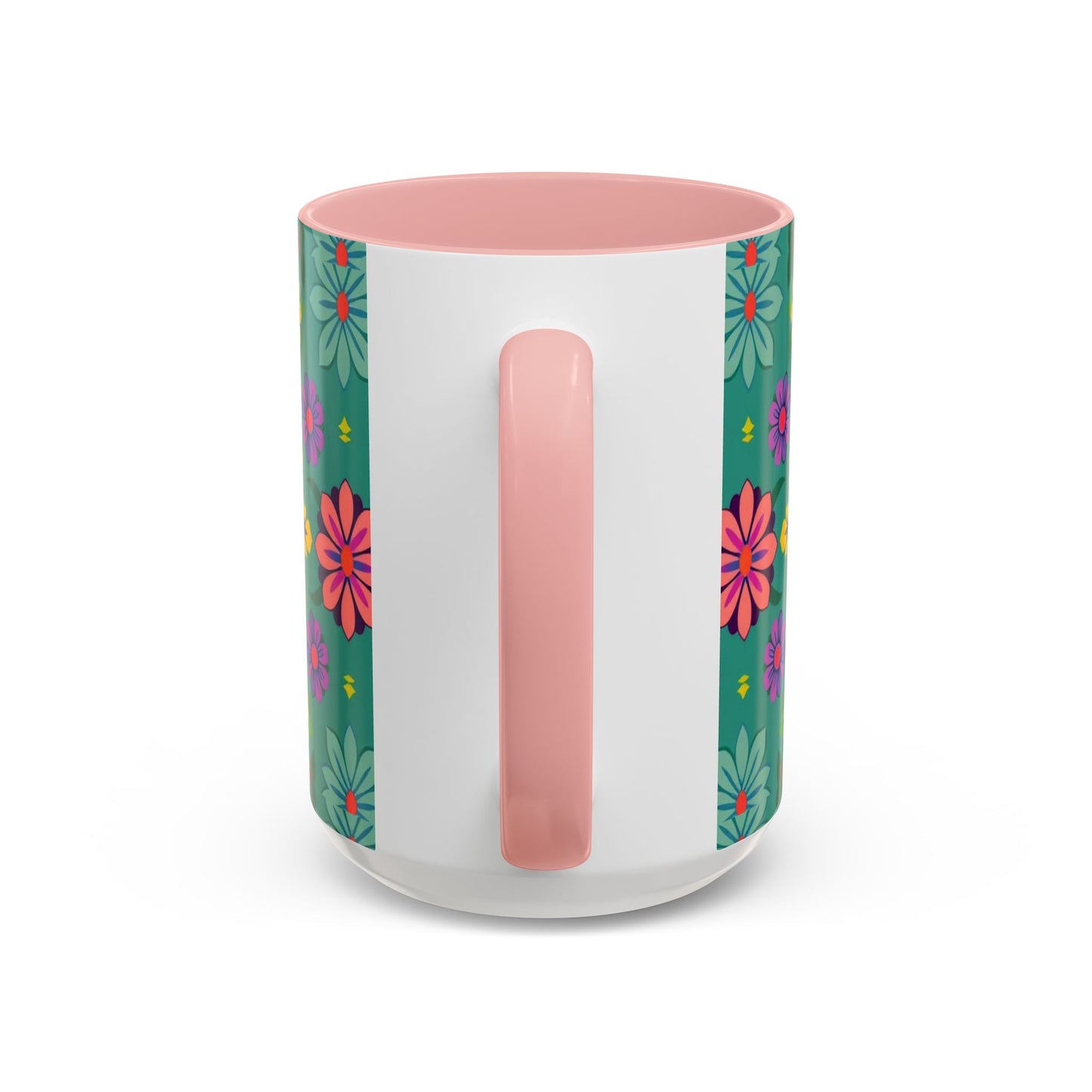 Accent Coffee Mug, Aquarius, Zodiac v3, Flower Pattern, (11, 15oz)