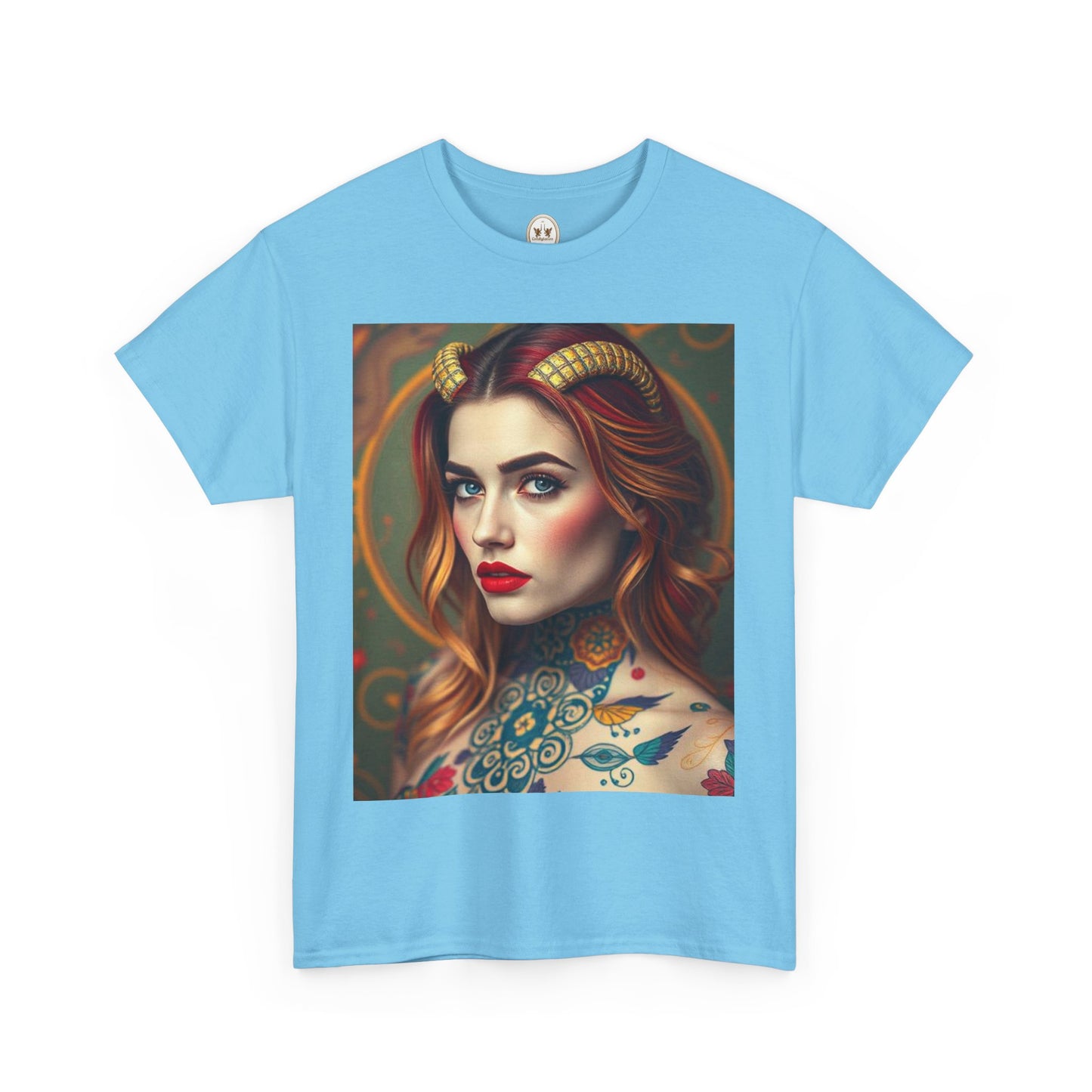 Unisex Heavy Cotton T-Shirt, Capricorn, Zodiac v3, Sexy Art