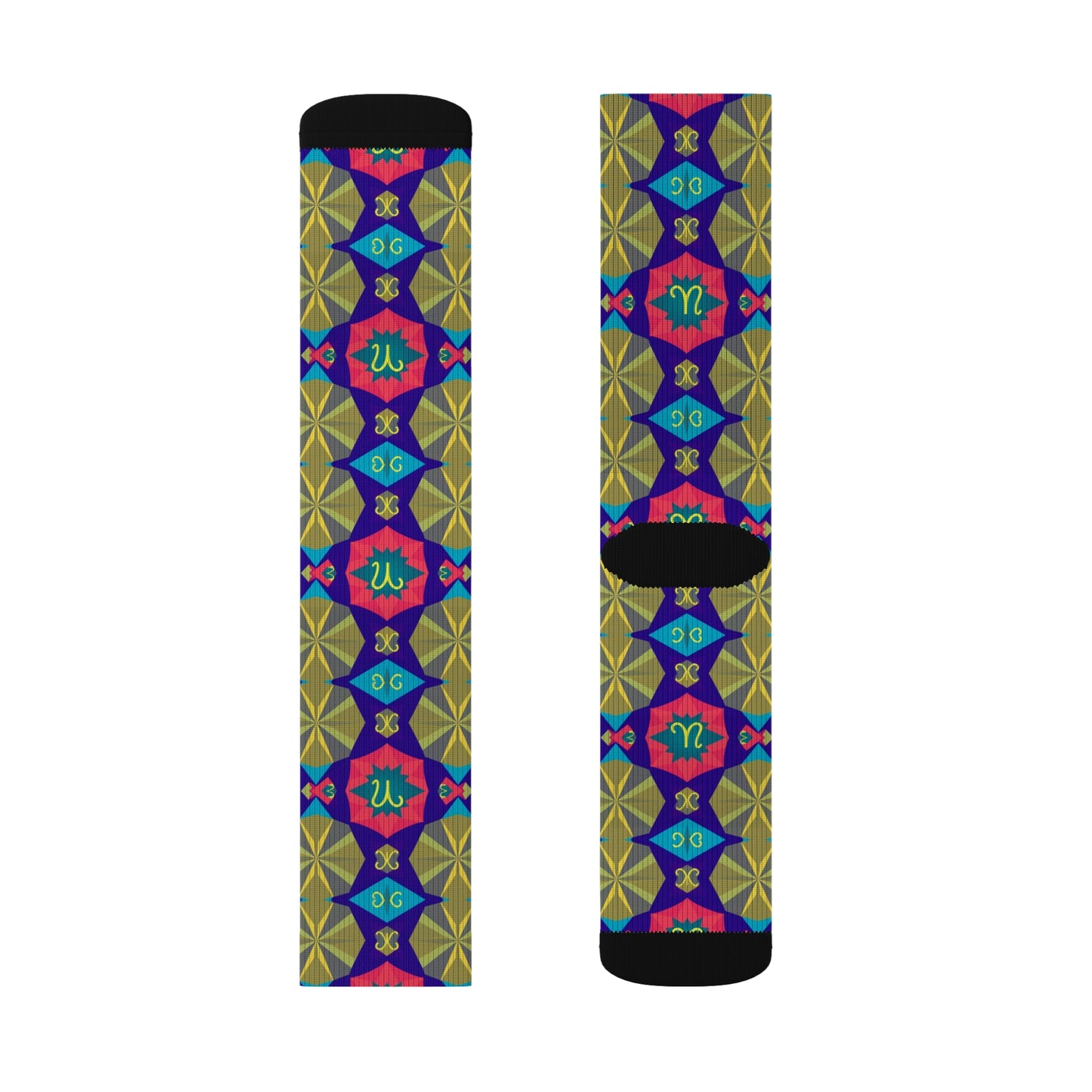 Sublimation Socks, Aquarius, Zodiac v1, Shapes Pattern