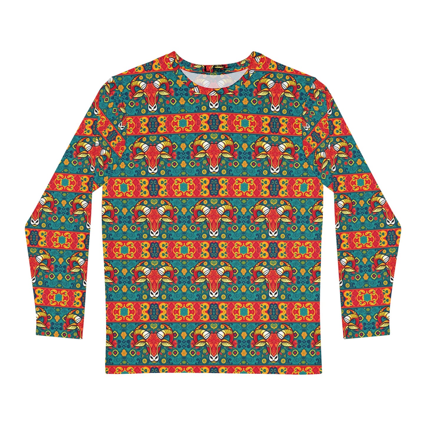 Men's Long Sleeve Shirt, (AOP), Taurus, Zodiac v4, Pattern