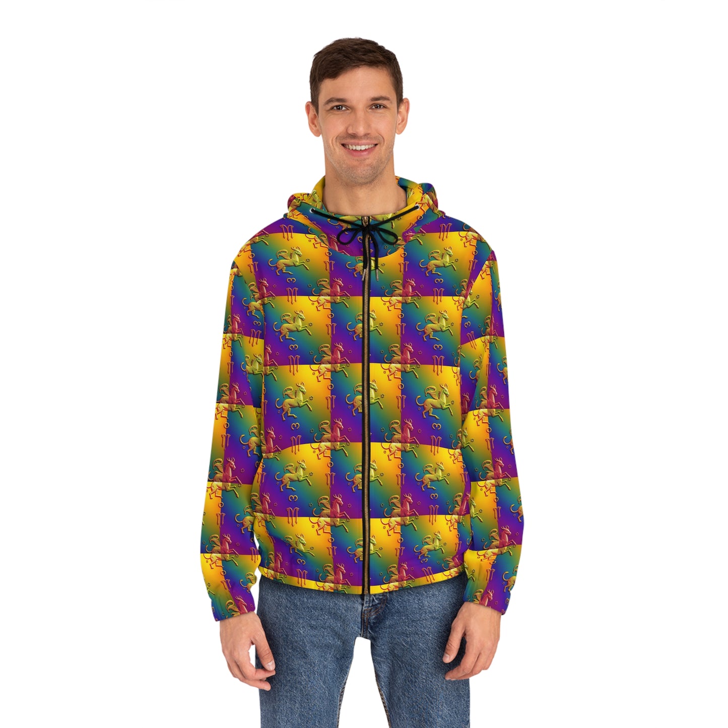 Full-Zip Hoodie (AOP), Virgo, Zodiac, Pattern
