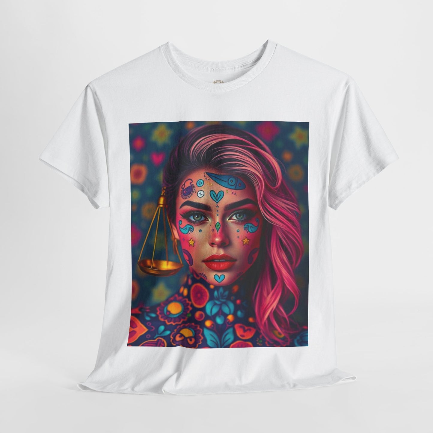 Unisex Heavy Cotton T-Shirt, Libra, Zodiac v2, Sexy Art