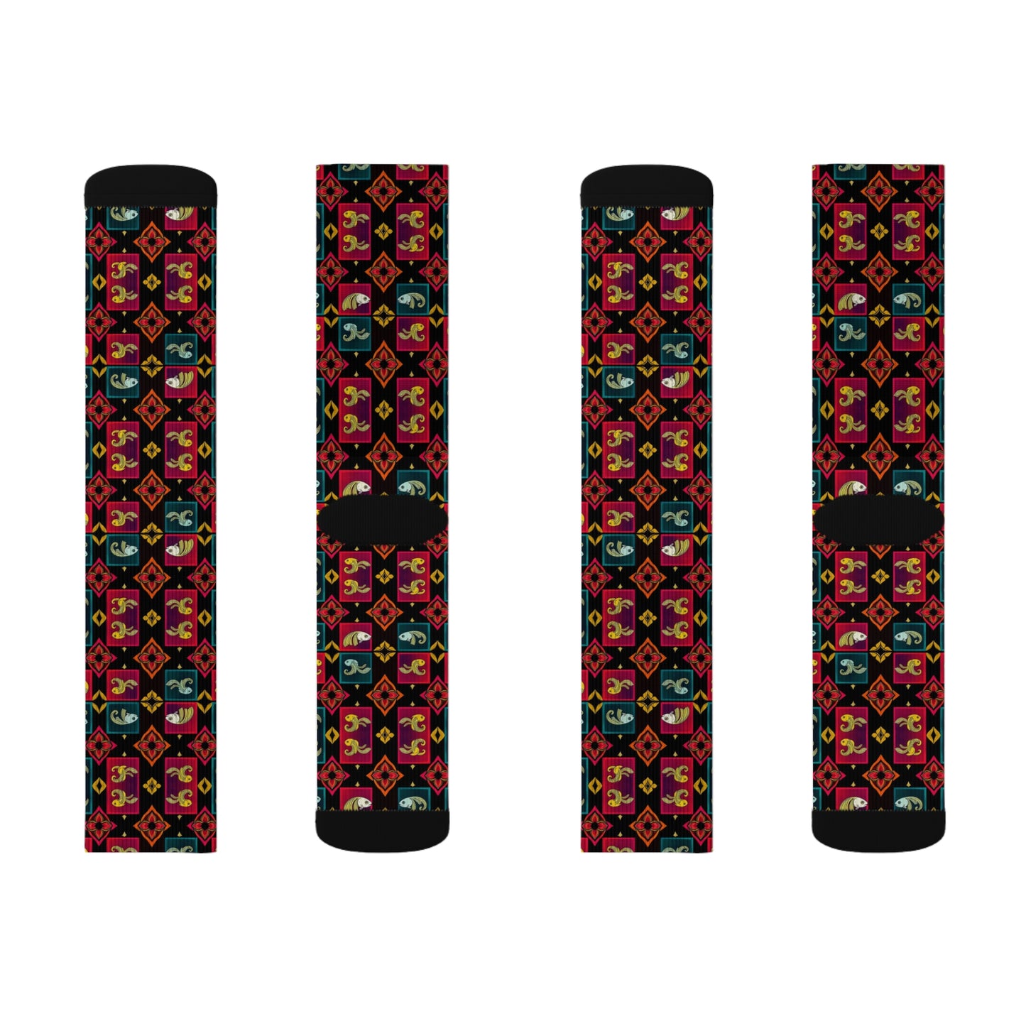 Sublimation Socks, Pisces, Zodiac v1, Shapes Pattern