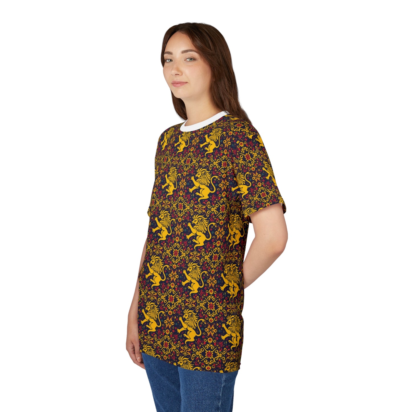Unisex Cut & Sew T-Shirt, AOP, Leo, Zodiac, Pattern