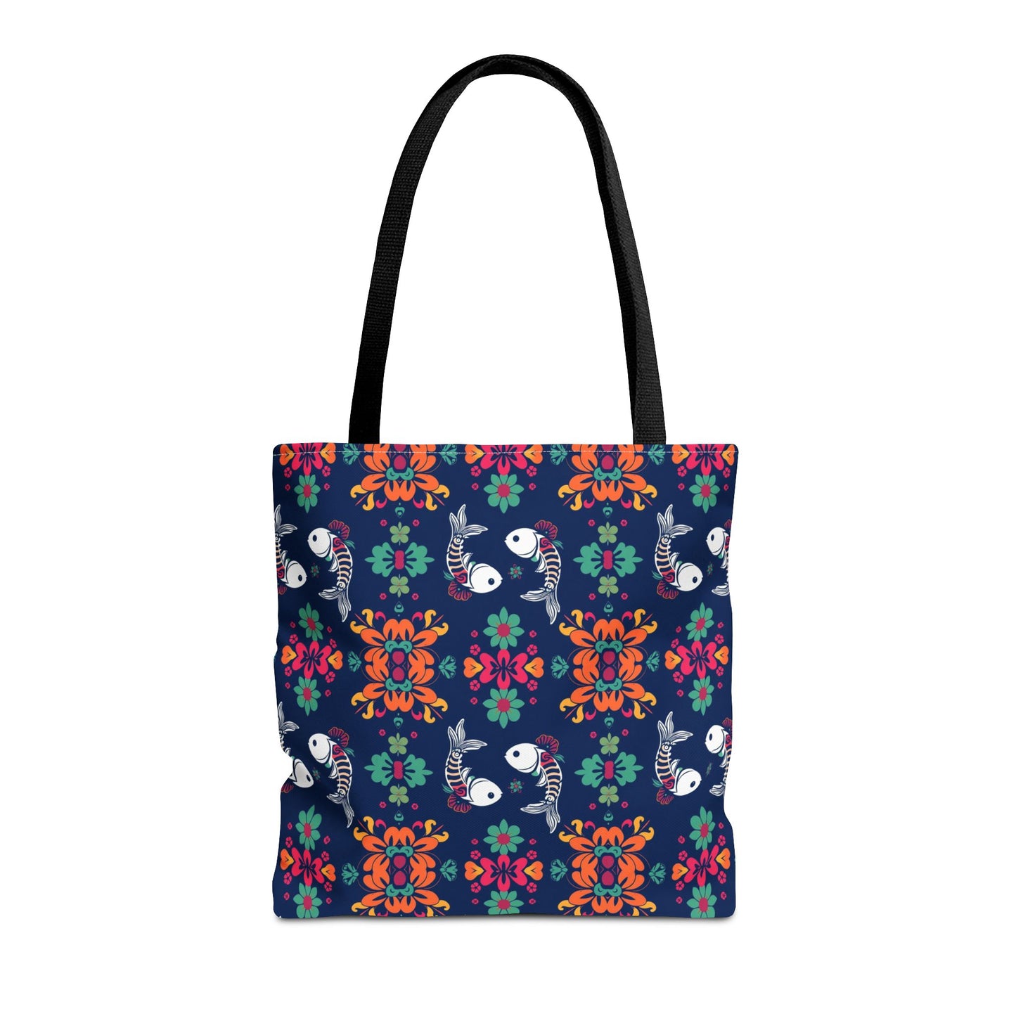 Tote Bag (AOP), Pisces, Zodiac, Flower Pattern