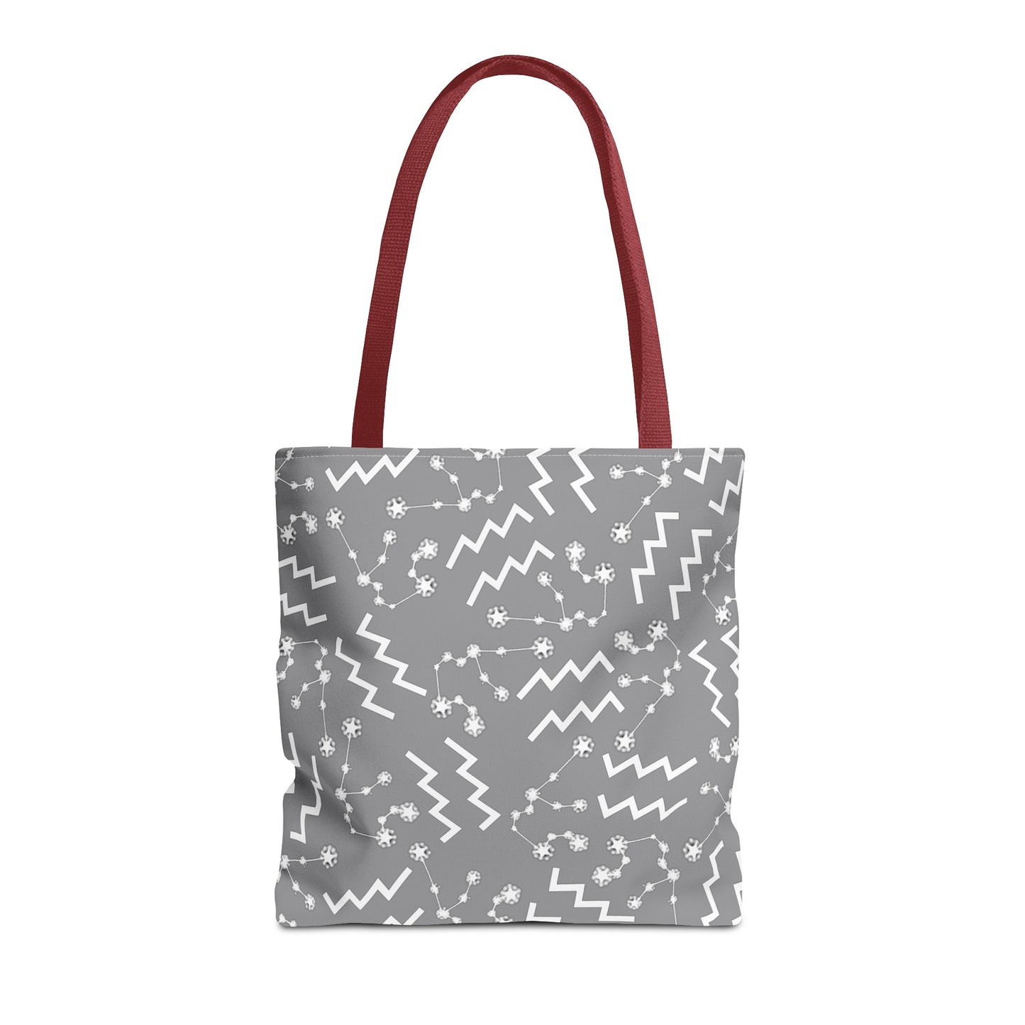 Tote Bag, Aquarius Zodiac Sign, AOP, (Grey, White)
