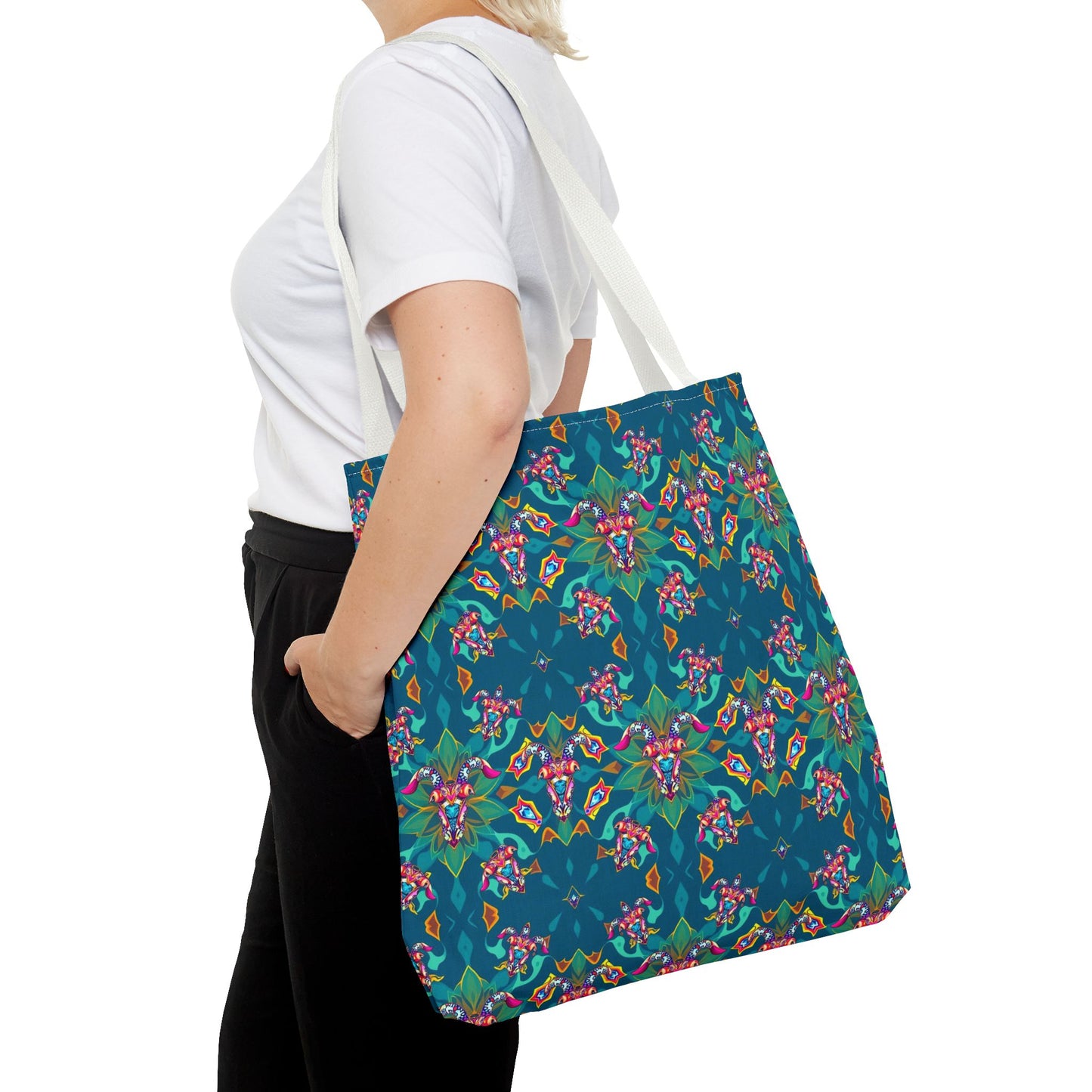Tote Bag (AOP), Taurus, Zodiac v1, Jewel Pattern