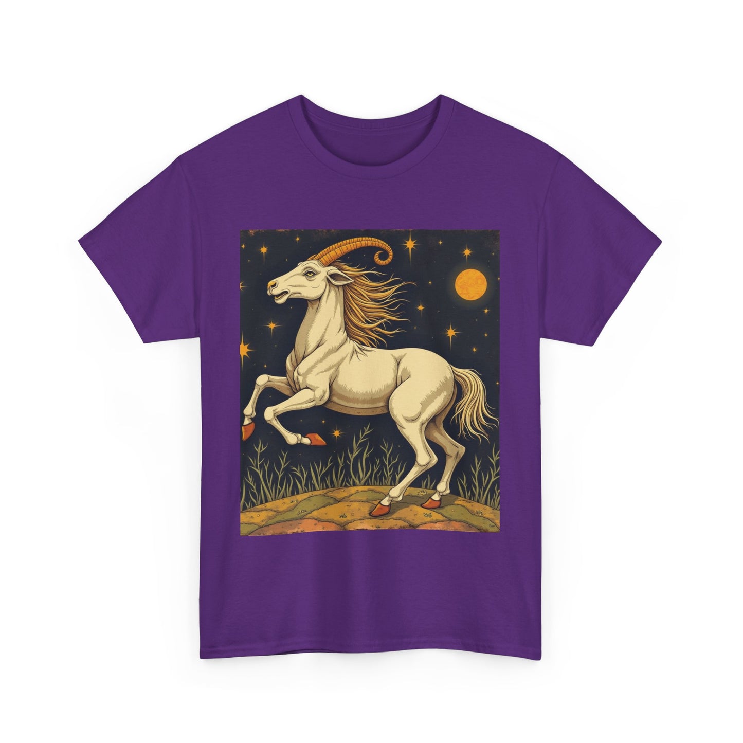 Unisex Heavy Cotton T-Shirt, Aries Animal, Zodiac Design
