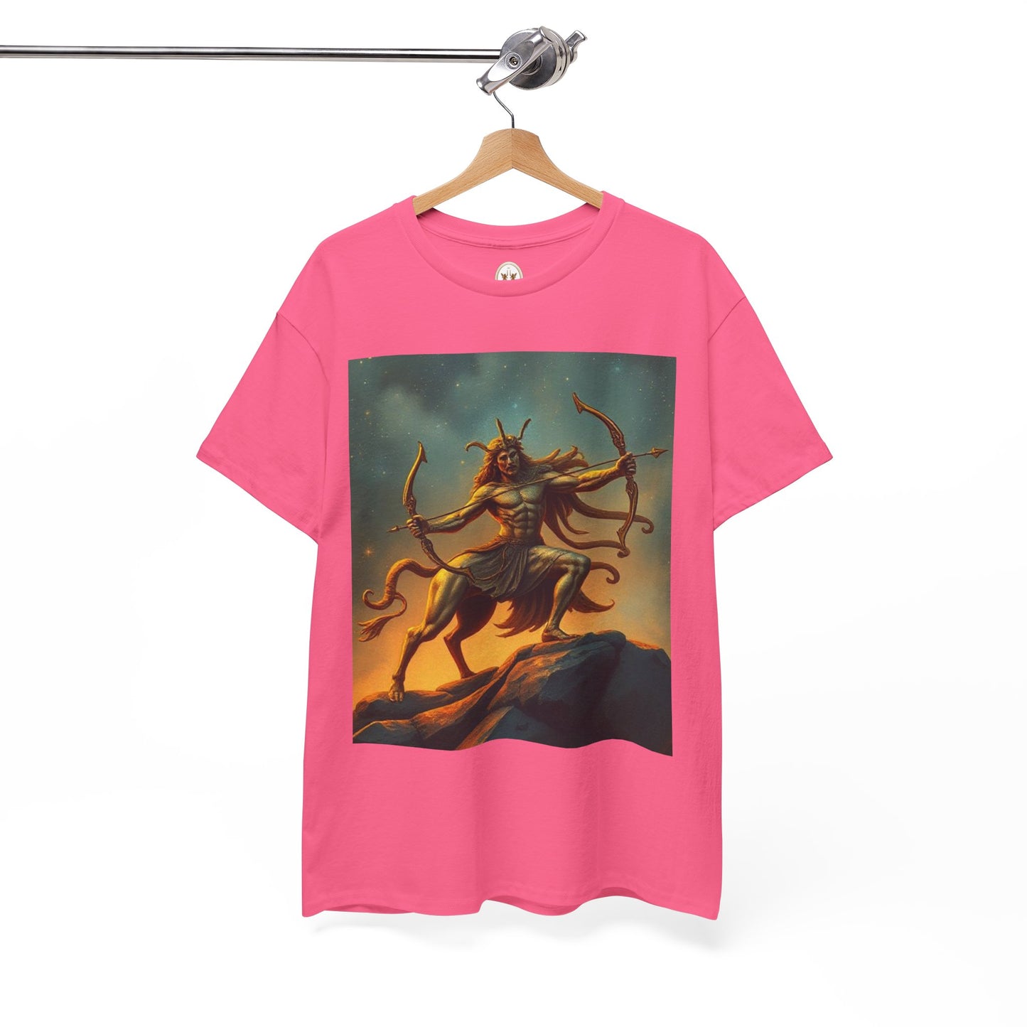 Unisex Heavy Cotton T-Shirt, Arrow Centaur, Sagittarius Zodiac Design