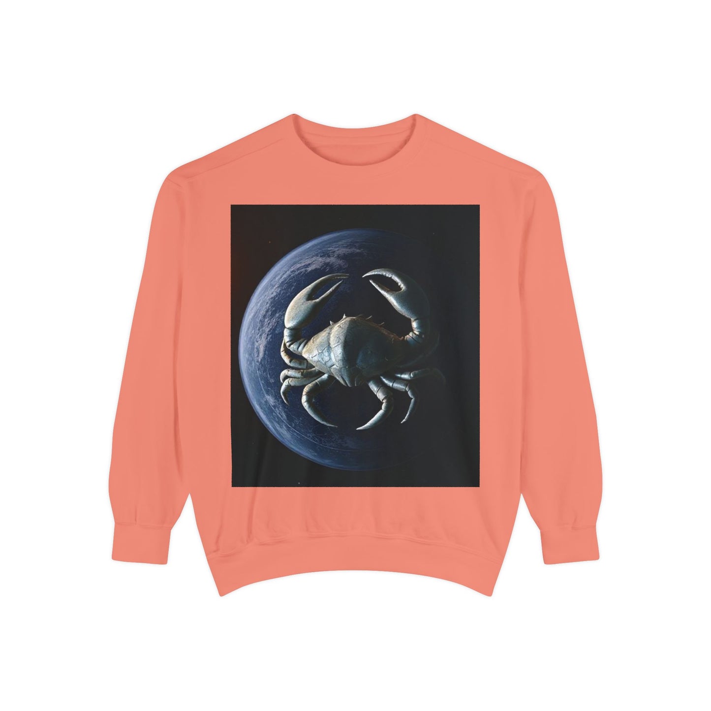 Garment-Dyed Sweatshirt, Unisex, Space Animal Design, Cancer