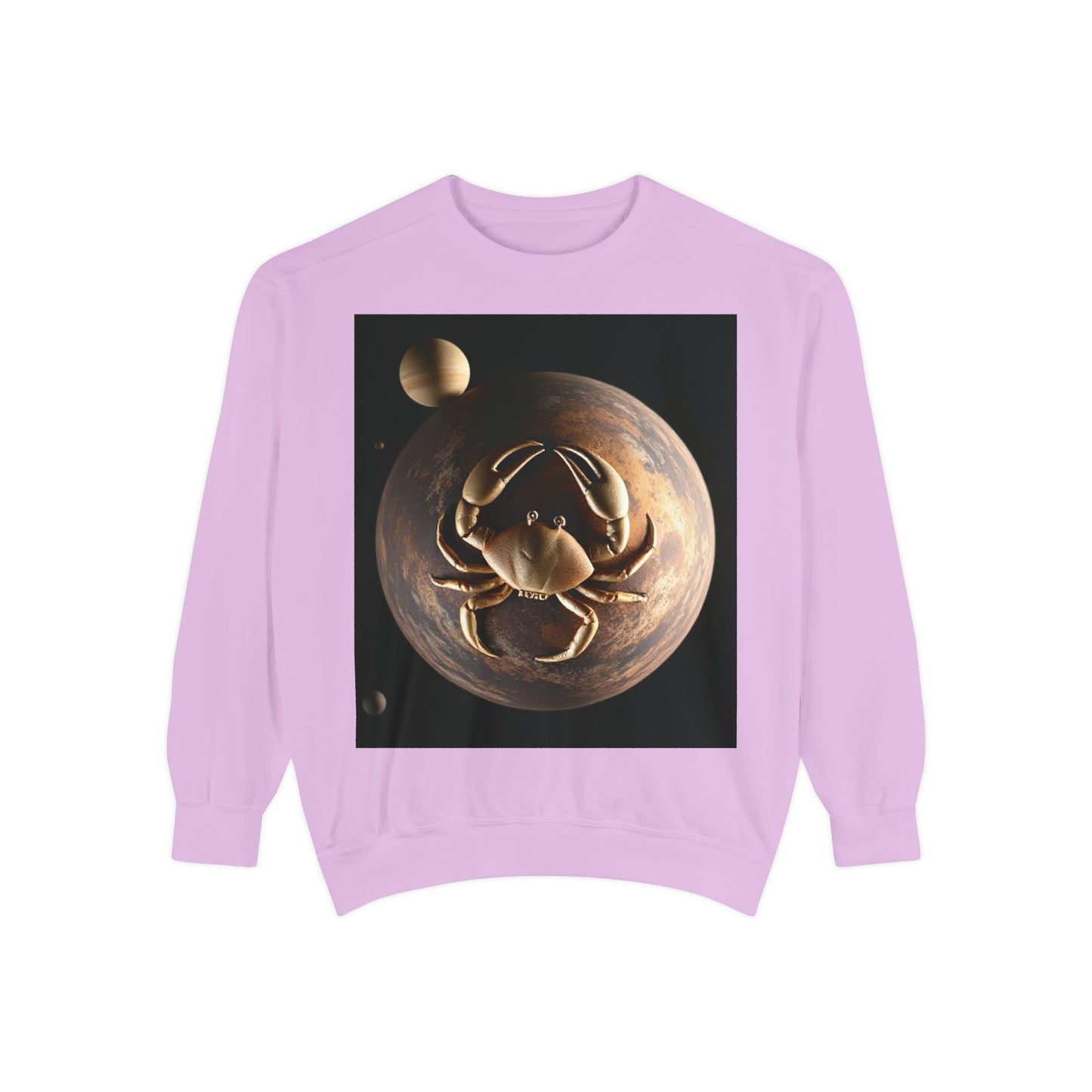 Garment-Dyed Sweatshirt, Unisex, Space Animal Design v1, Cancer