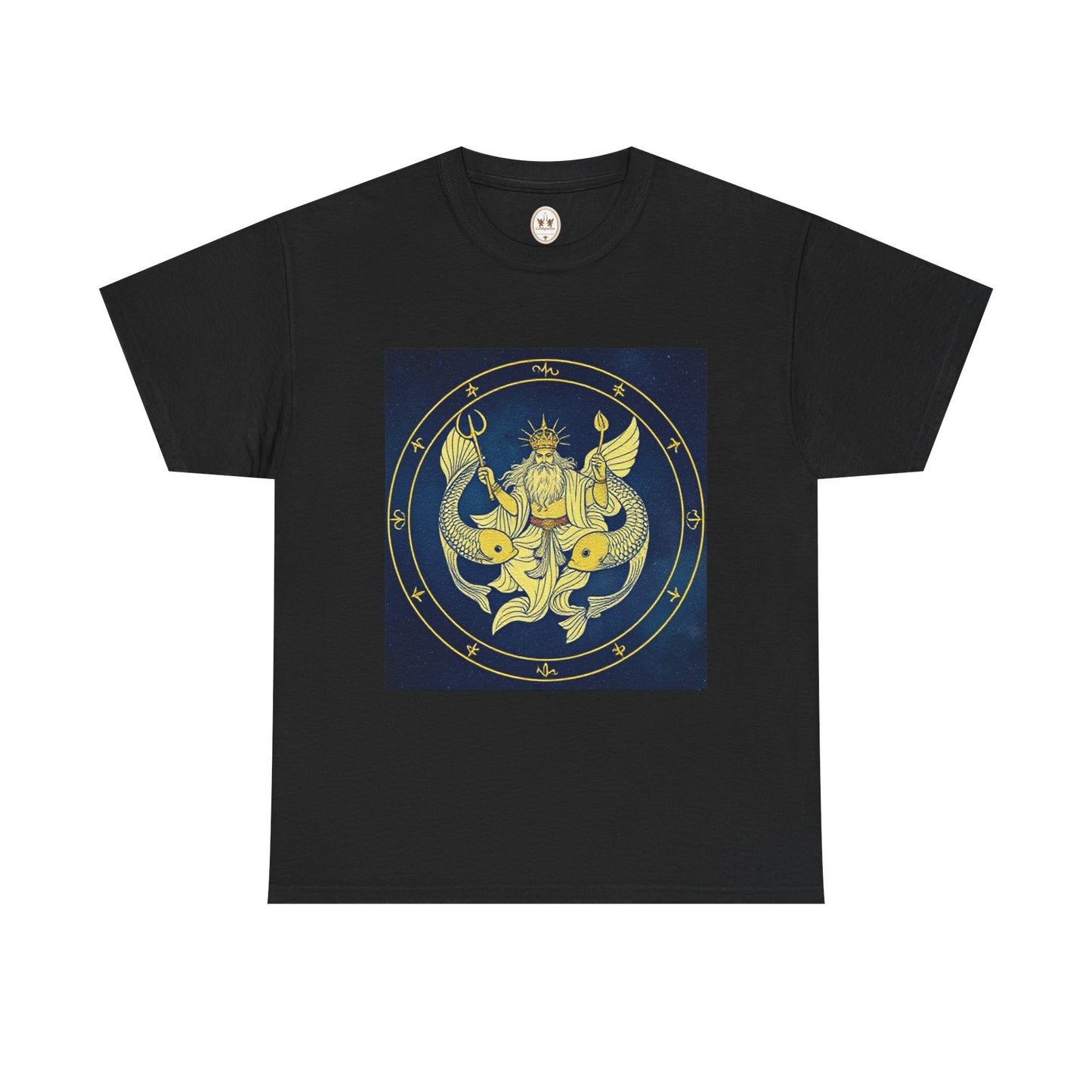 Unisex Heavy Cotton T-Shirt, King of Pisces, Zodiac Design