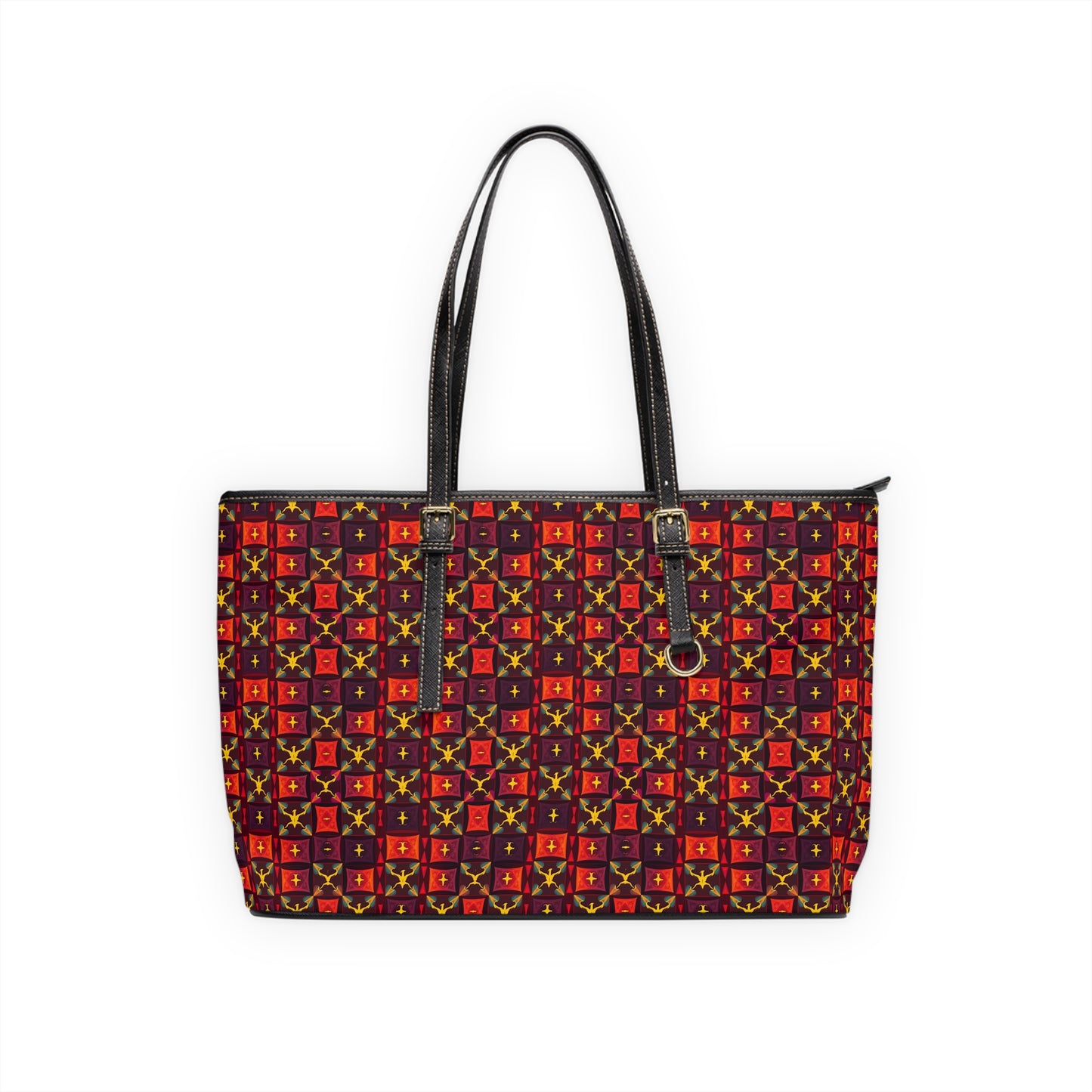 Leather Shoulder Bag, Sagittarius, Zodiac v3, Shapes Pattern