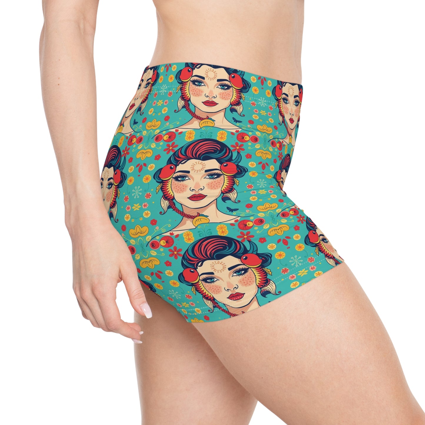 Women's Shorts, (AOP), Pisces, Zodiac v3, Sexy Pattern