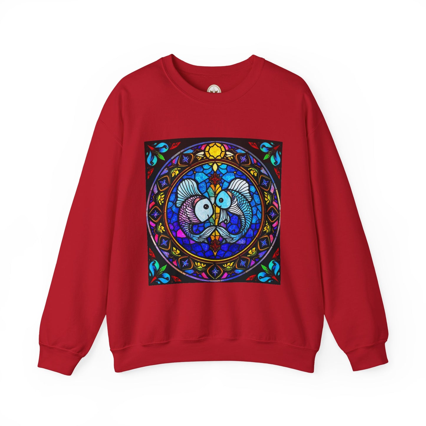 Unisex Heavy Blend™ Crewneck Sweatshirt, Glass, Pisces Zodiac Design