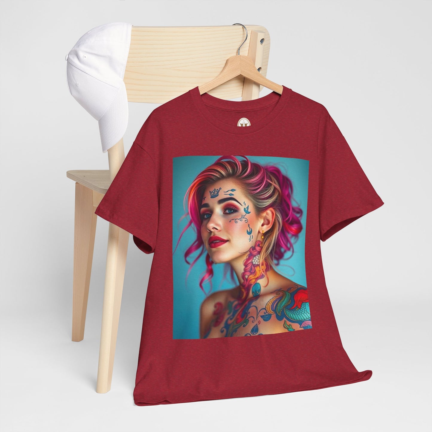 Unisex Heavy Cotton T-Shirt, Pisces, Zodiac v3, Sexy Art